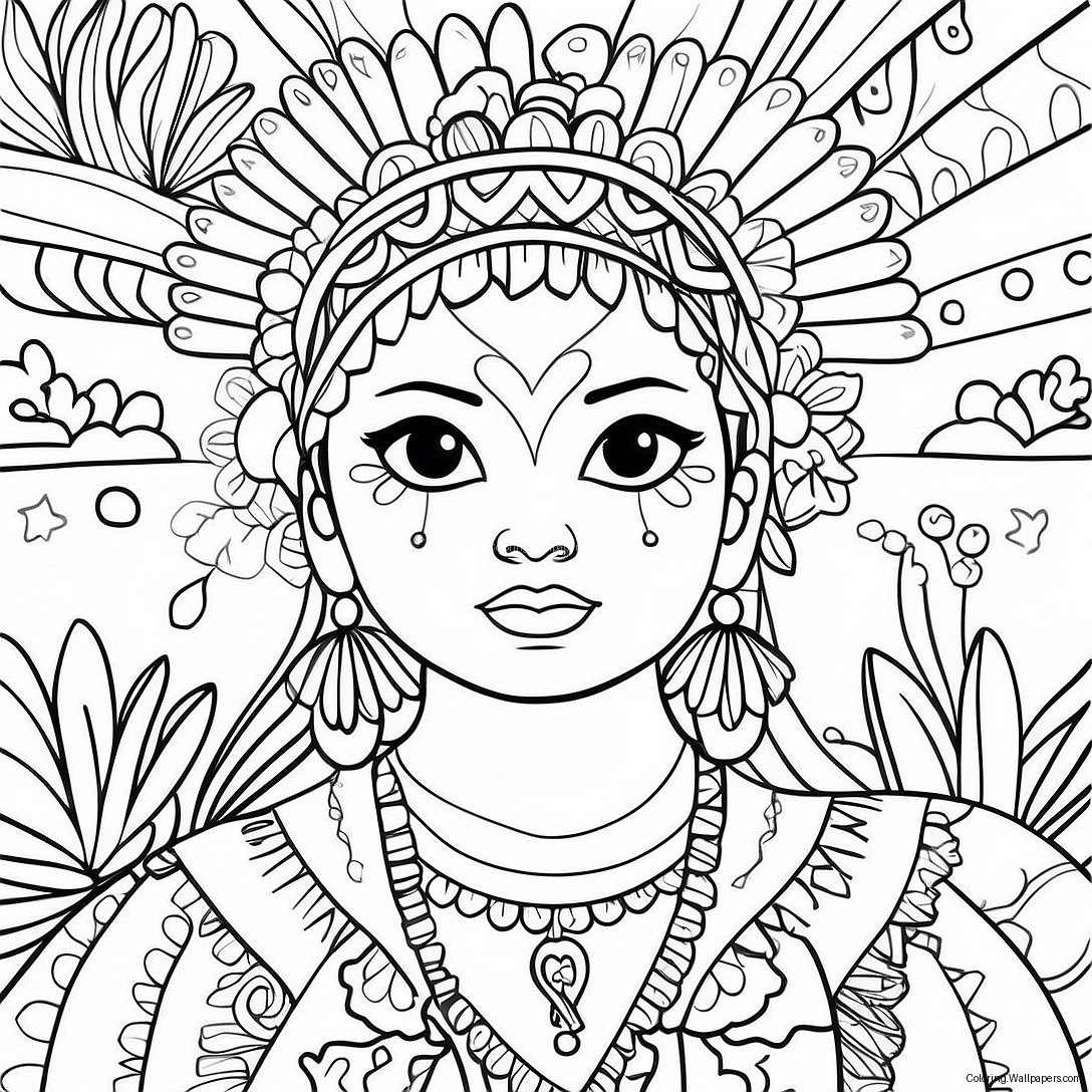 Mexican Folk Art Coloring Page 37900