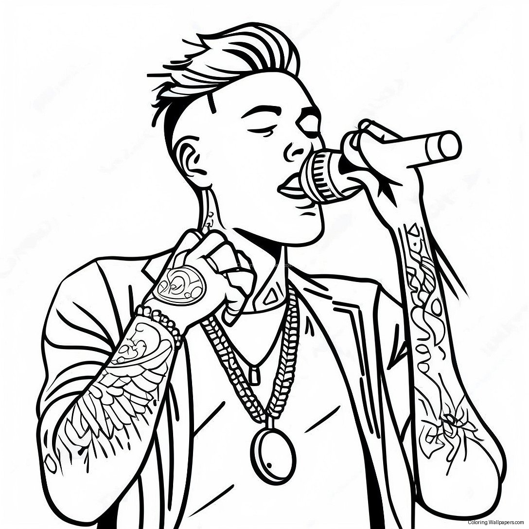 Mgk Performing On Stage Coloring Page 51547