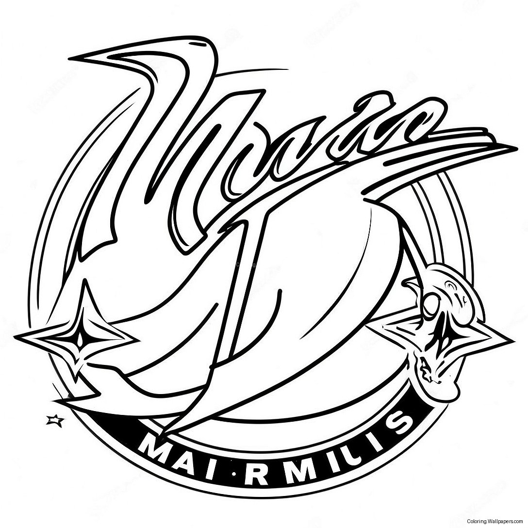 Miami Marlins Logo Coloring Page 42759