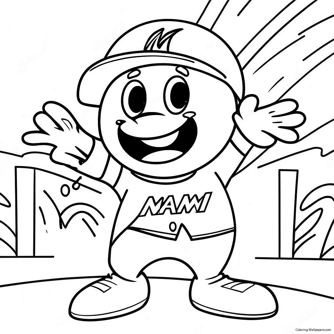 Miami Marlins Mascot Coloring Page 42761