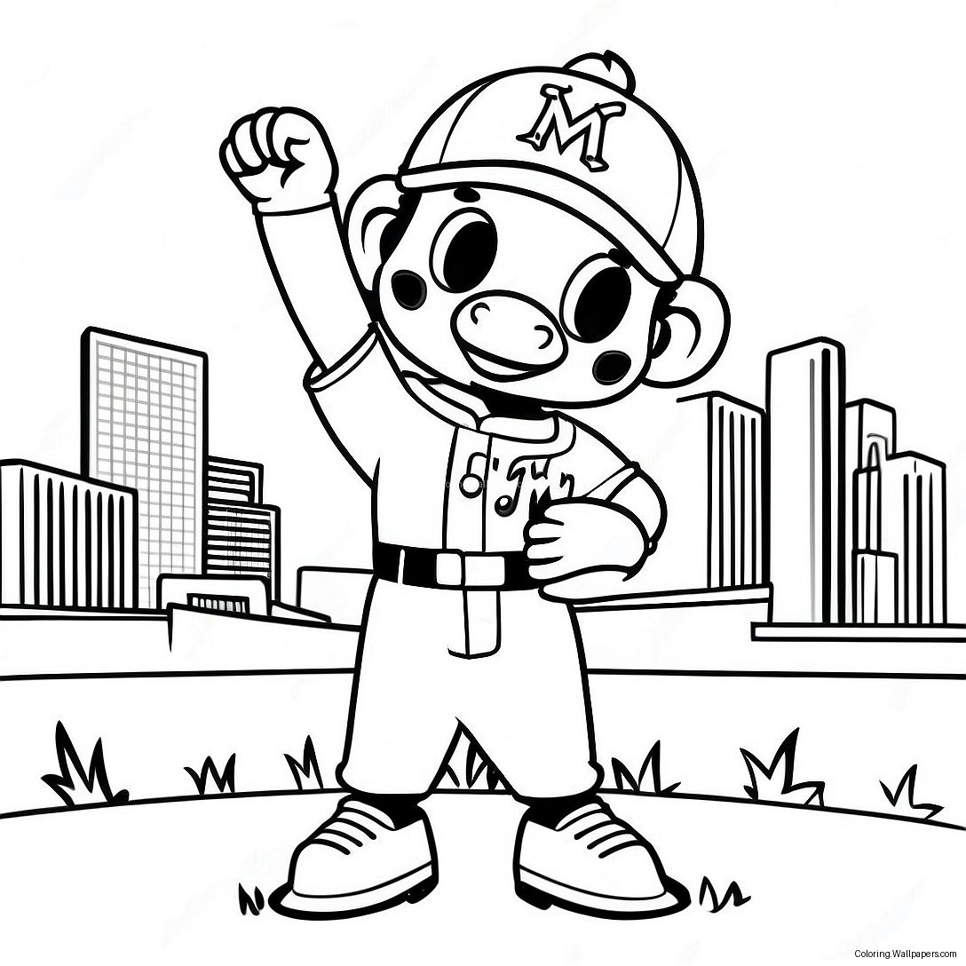 Miami Marlins Mascot Coloring Page 42764