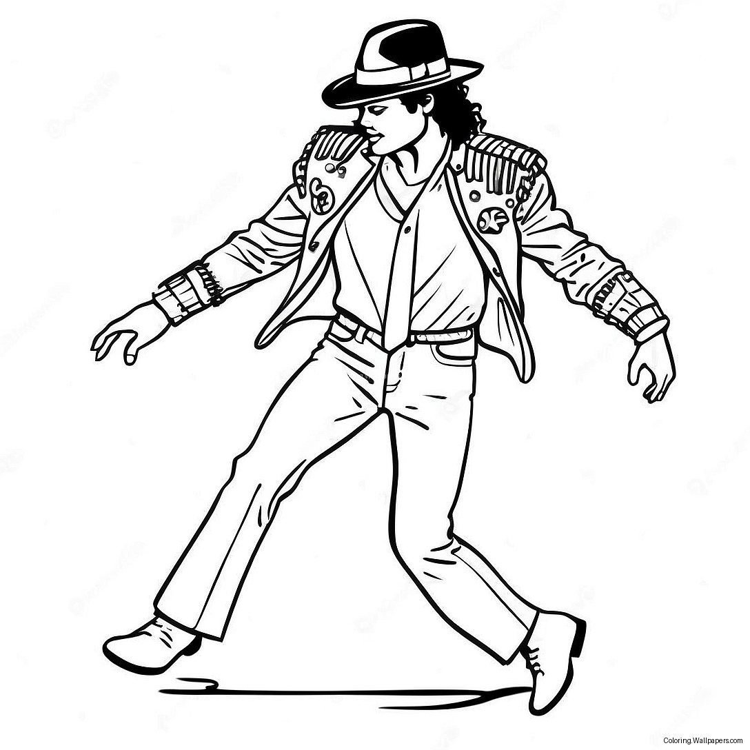 Michael Jackson Beim Moonwalk Ausmalbild 1581