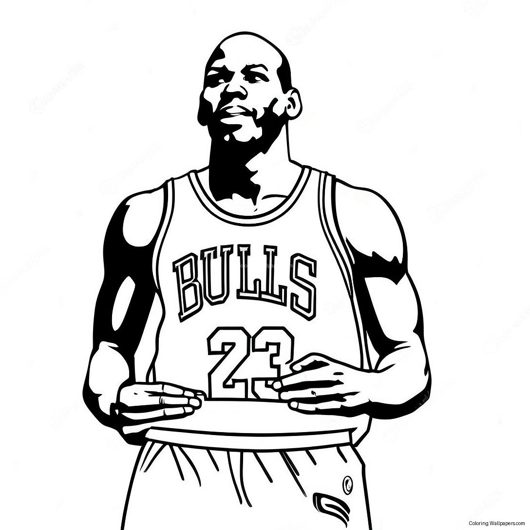 Página Para Colorir Do Michael Jordan Com Uma Camisa Clássica Dos Bulls 6127