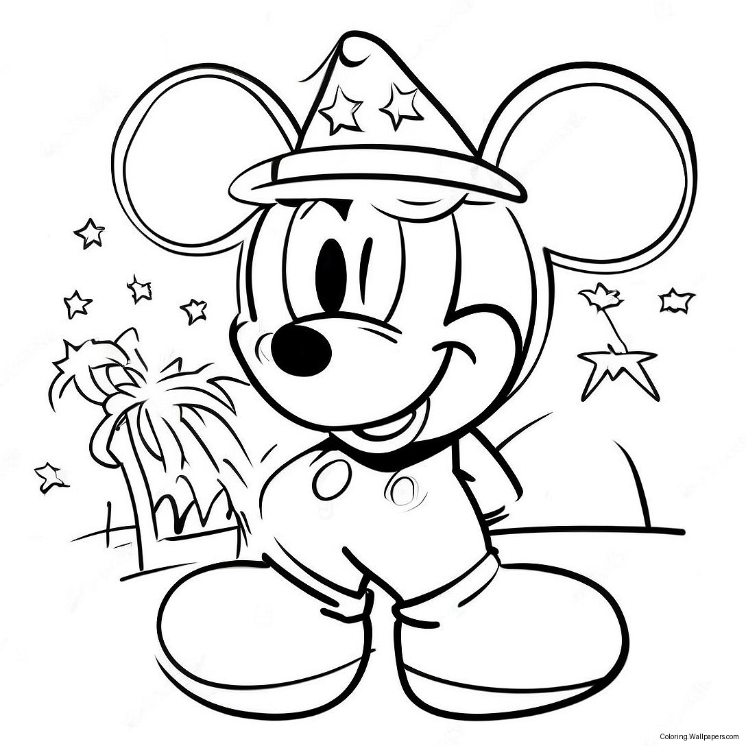 Mickey 4th Of July Celebration Coloring Page 53532