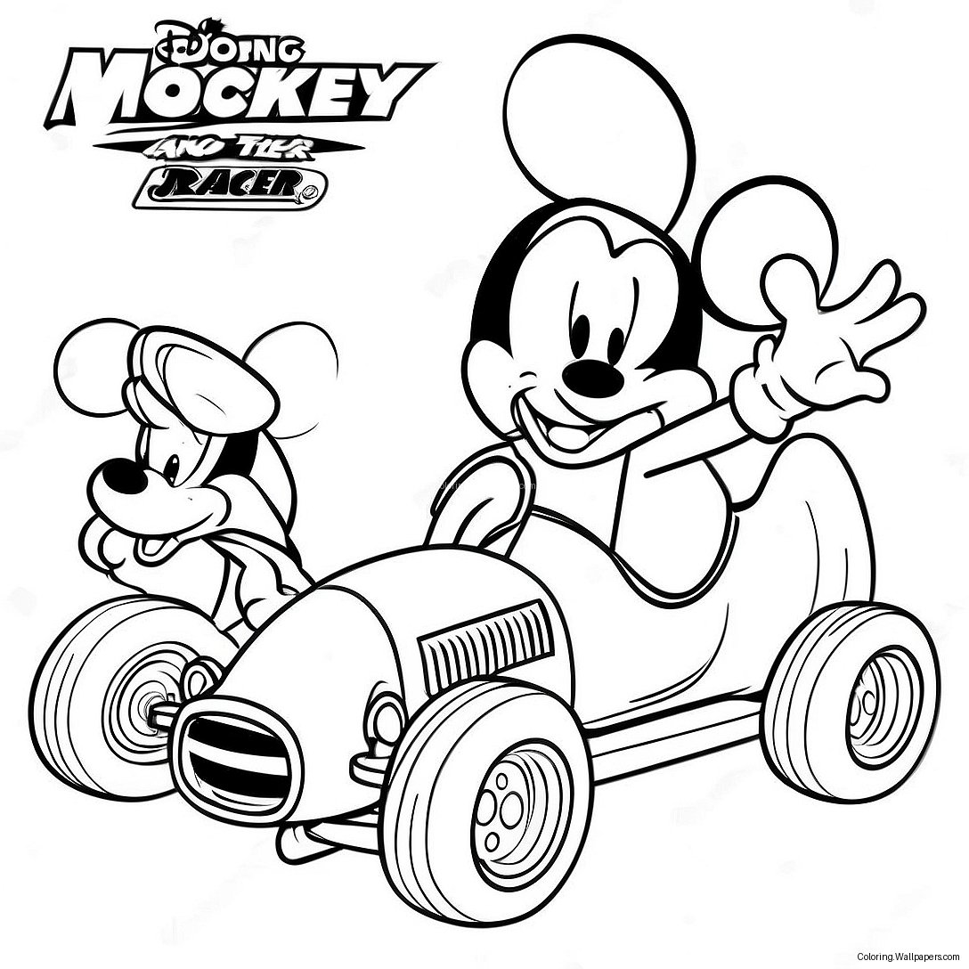 Página Para Colorir Do Mickey E Os Carros De Corrida 40184