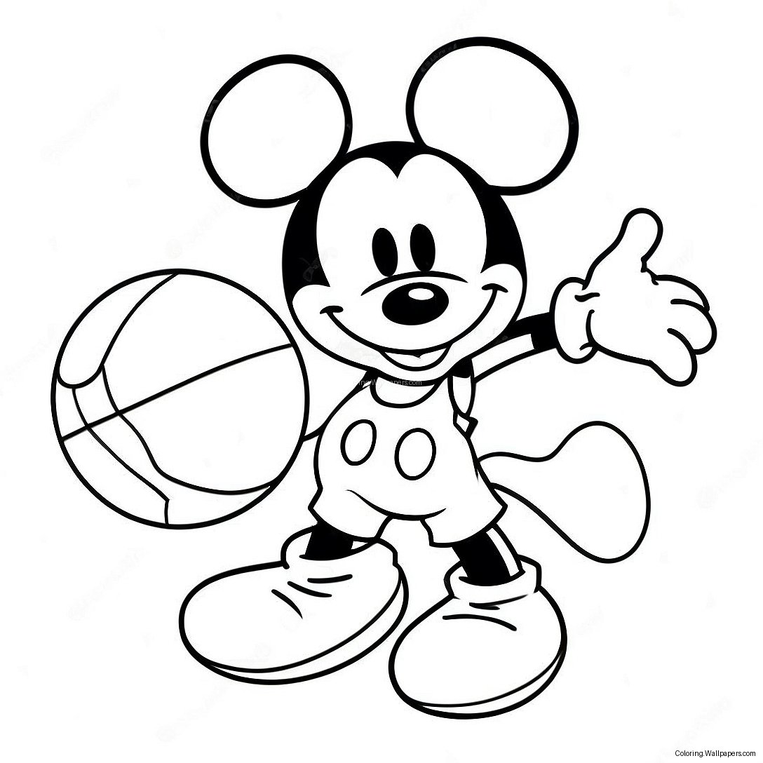 Mickey Mouse Basketball Coloring Page 38701