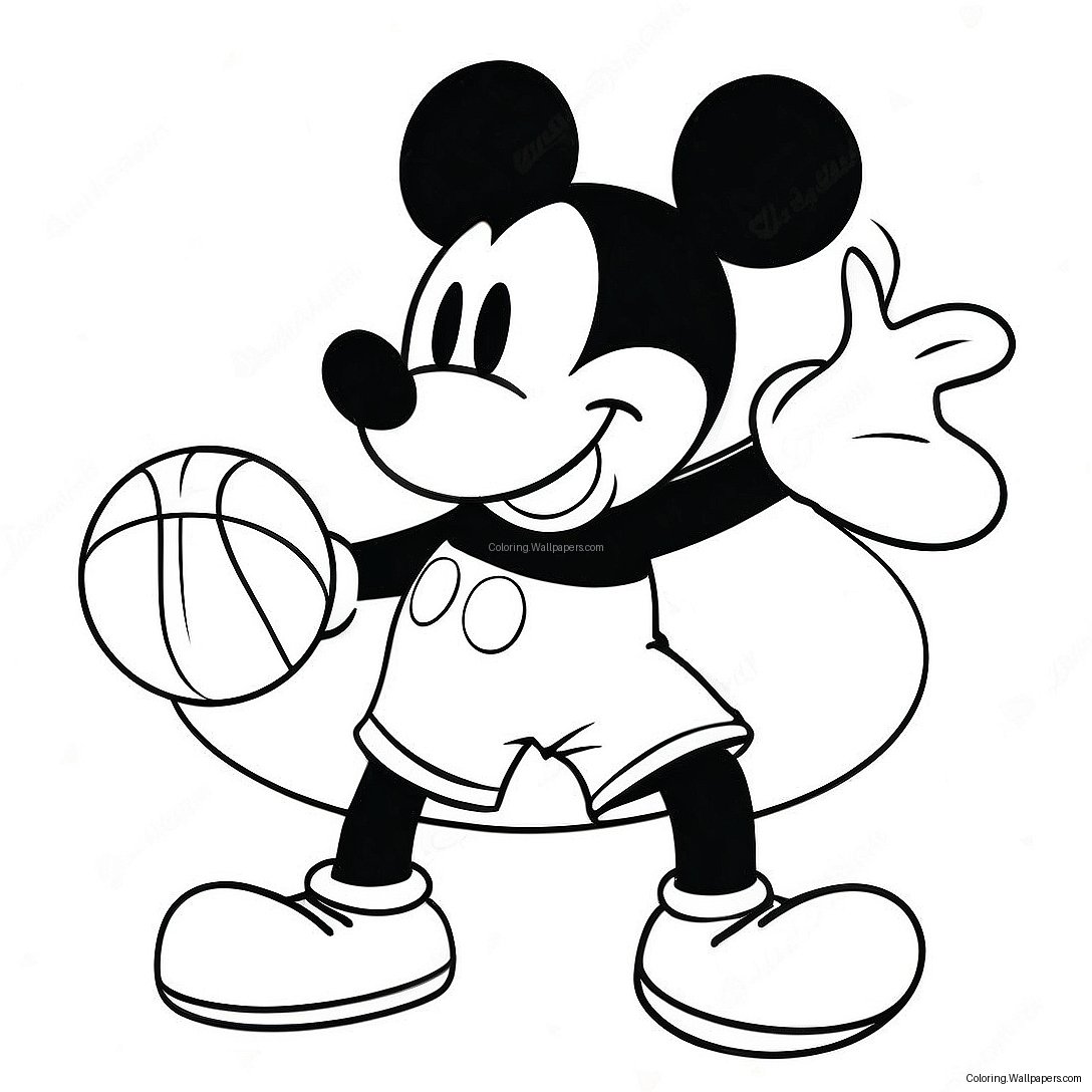 Mickey Mouse Basketboll Målarbild 38704