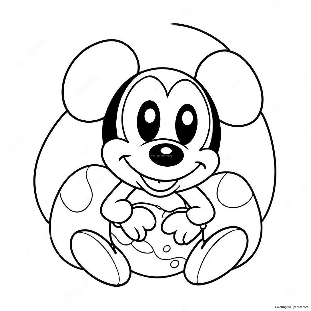 Mickey Mouse Easter Egg Coloring Page 46789