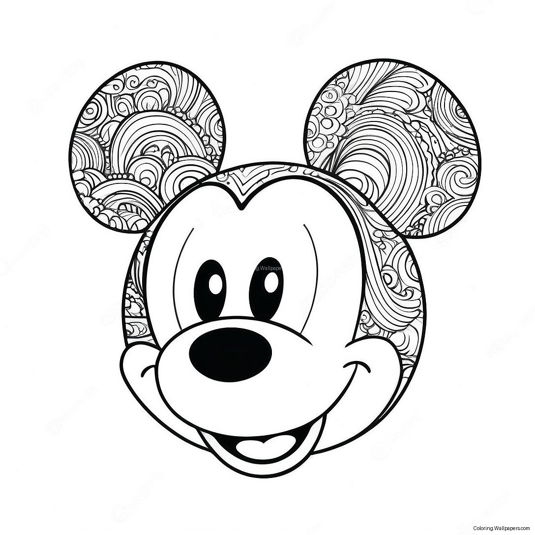 Página Para Colorir Do Rosto Do Mickey Mouse 21733