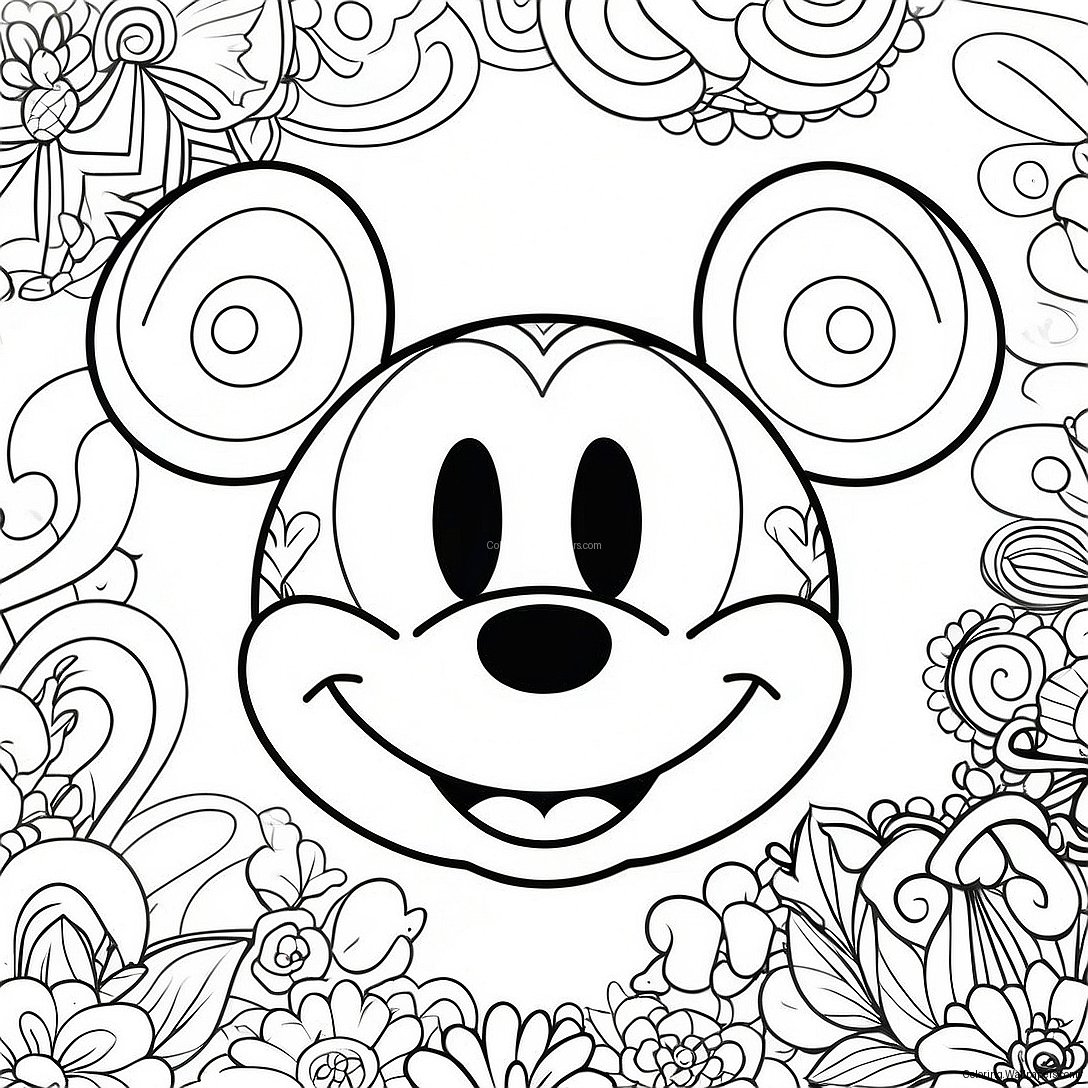 Mickey Mouse Gezicht Kleurplaat 21735