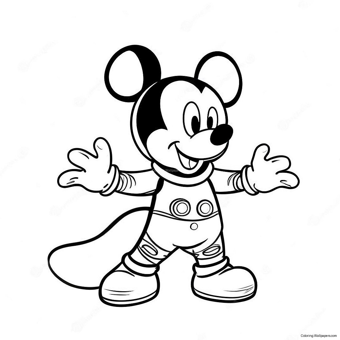 Mickey Mouse In A Colorful Spacesuit Coloring Page 56165