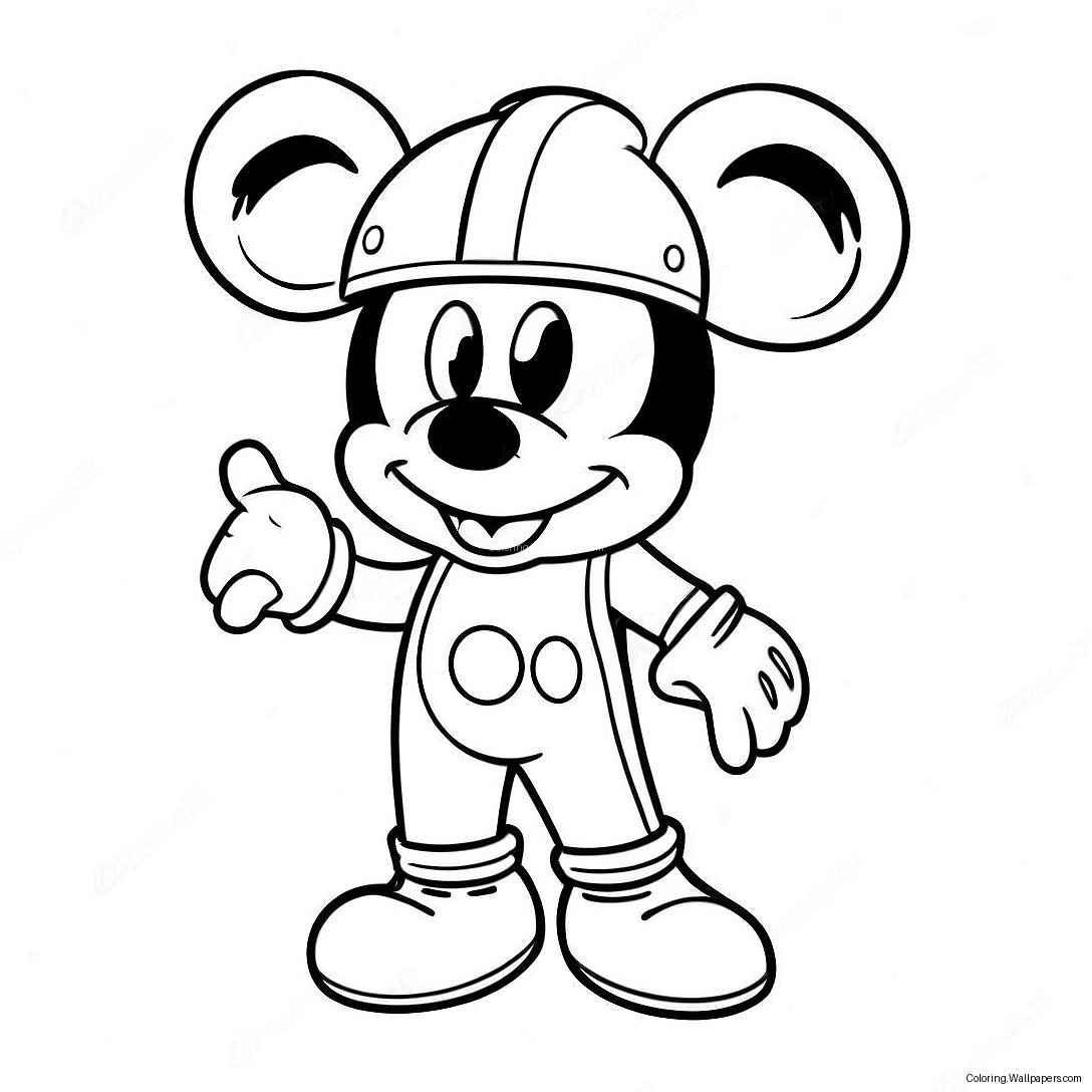 Página Para Colorir Do Mickey Mouse Em Um Traje Espacial Colorido 56168