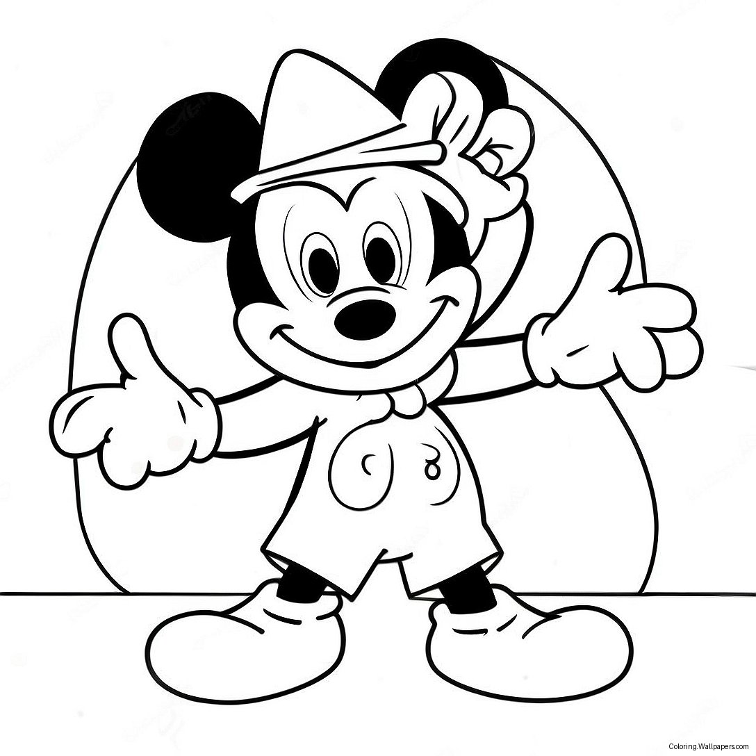 Mickey Mouse I Spöklik Kostym Färgläggningssida 46585