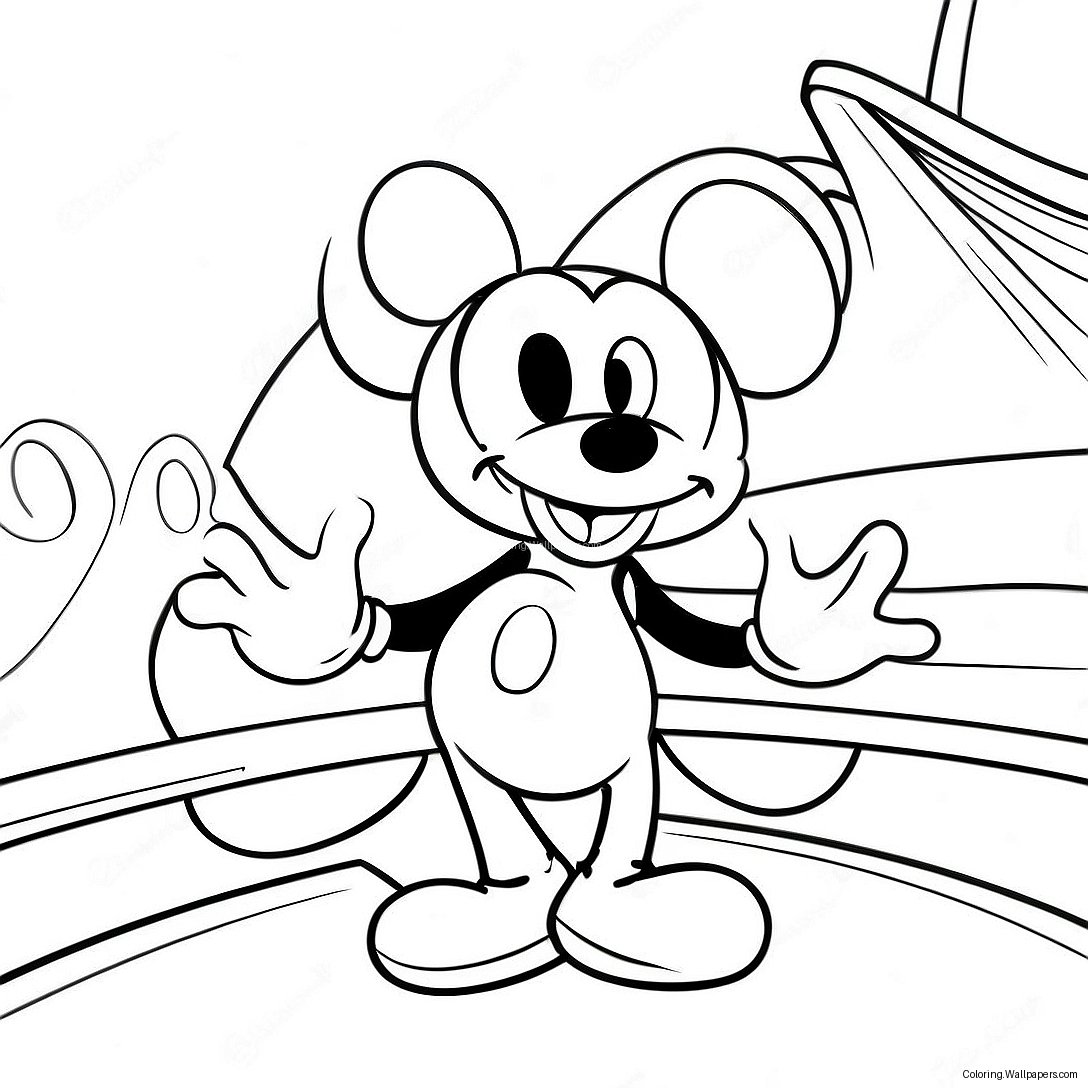 Mickey Mouse Op Een Disney Cruise Kleurplaat 13495