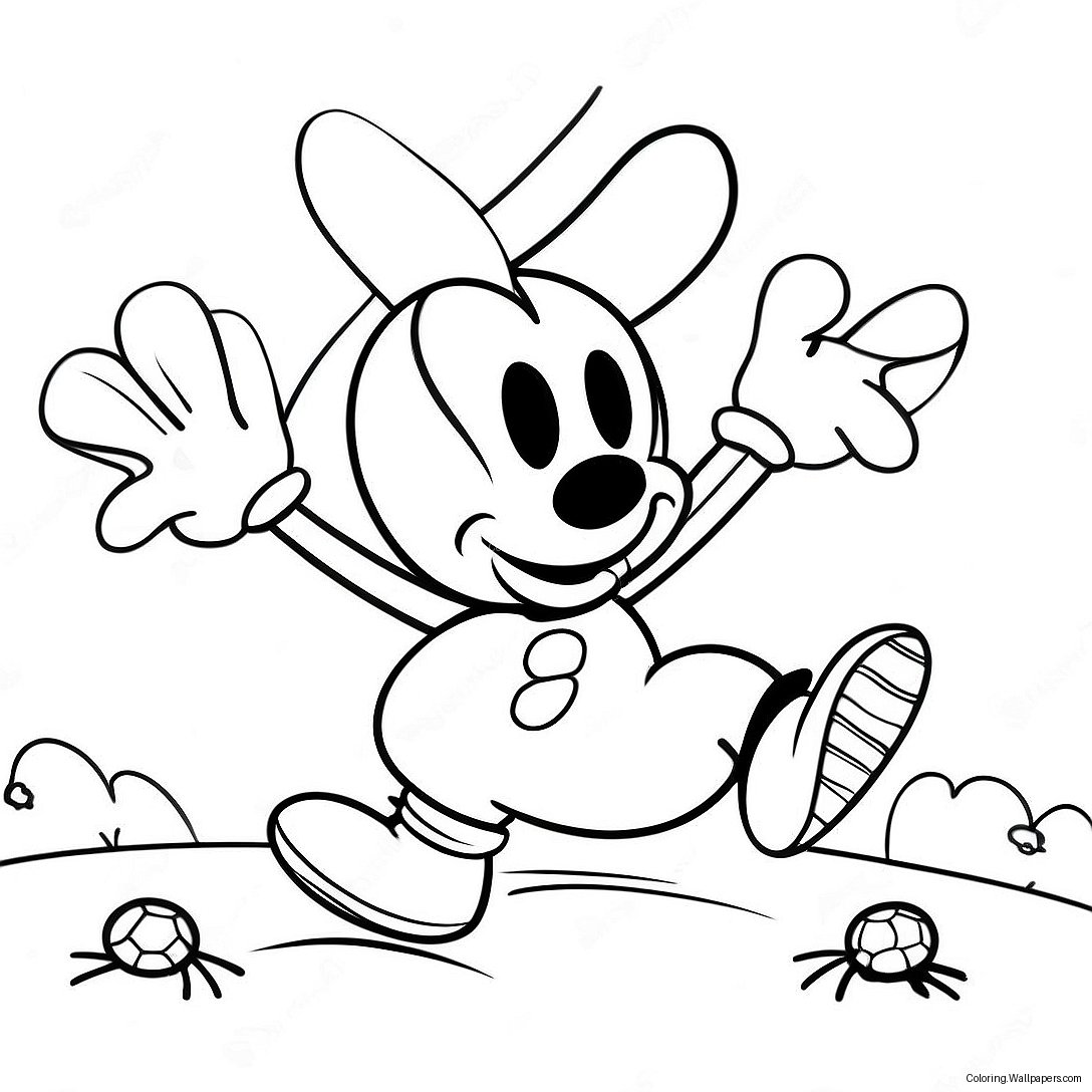 Mickey Mouse Playing Soccer Coloring Page 39775