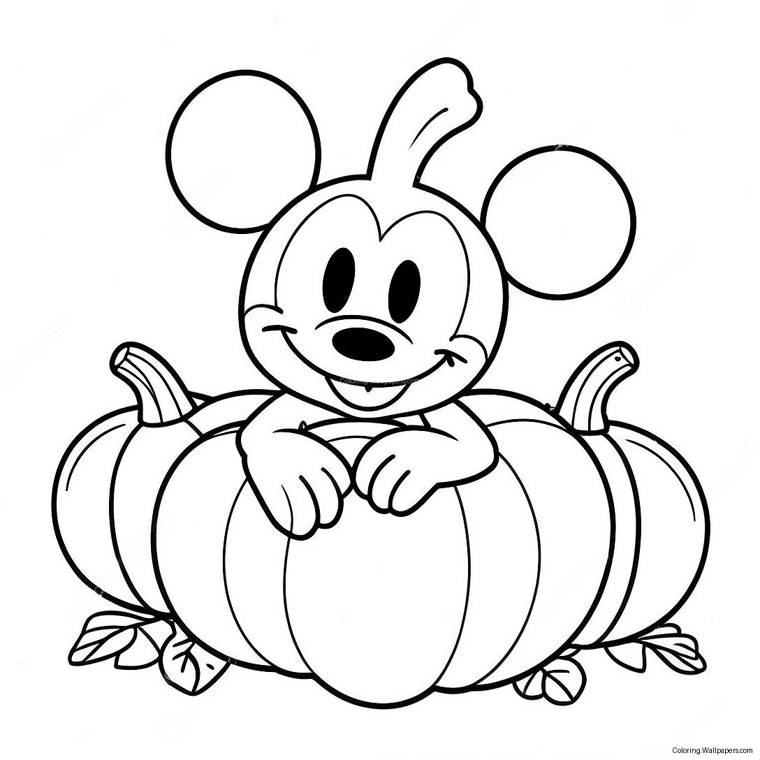 Mickey Mouse Pumpkin Coloring Page 46581