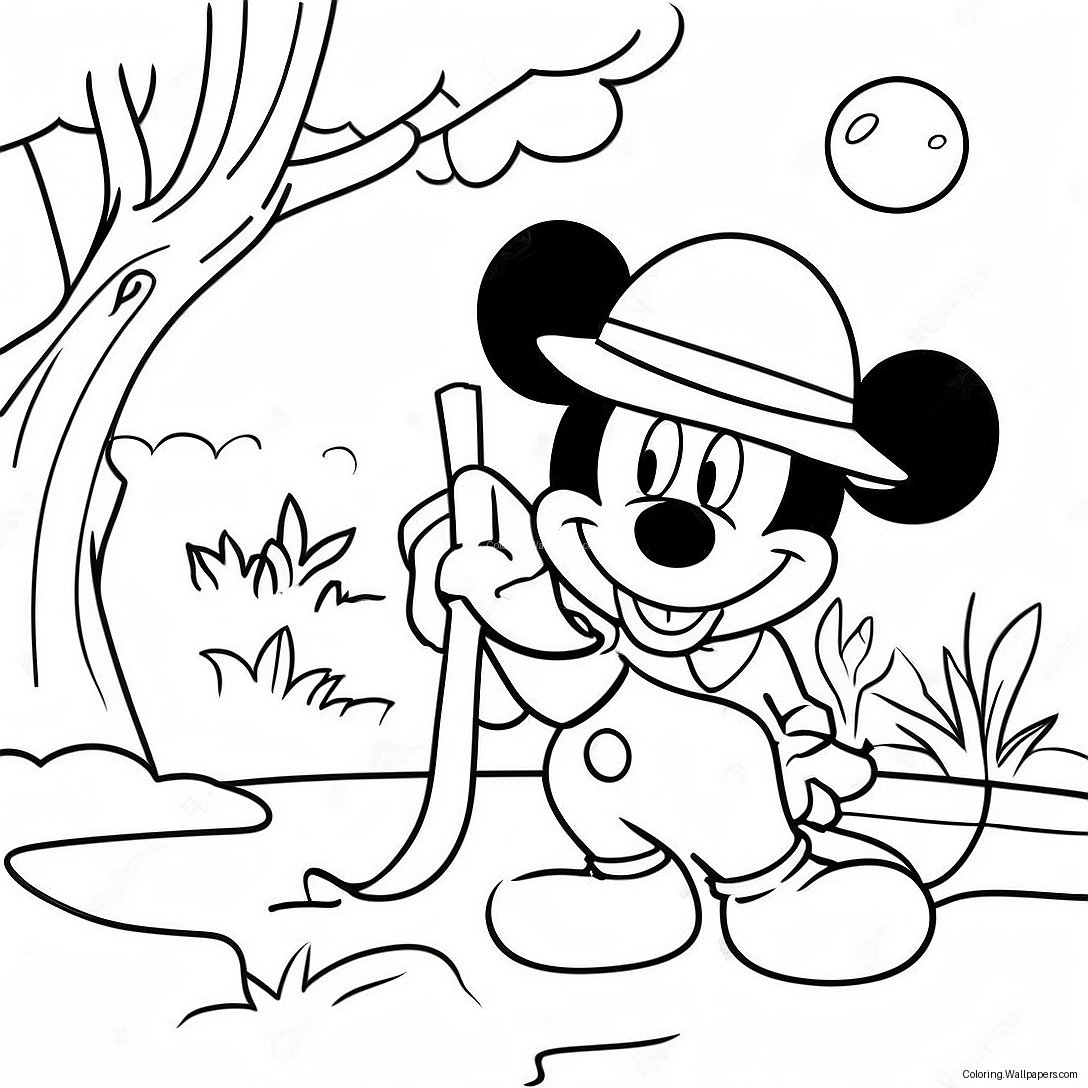 Página Para Colorear De La Aventura De Safari De Mickey Mouse 40438