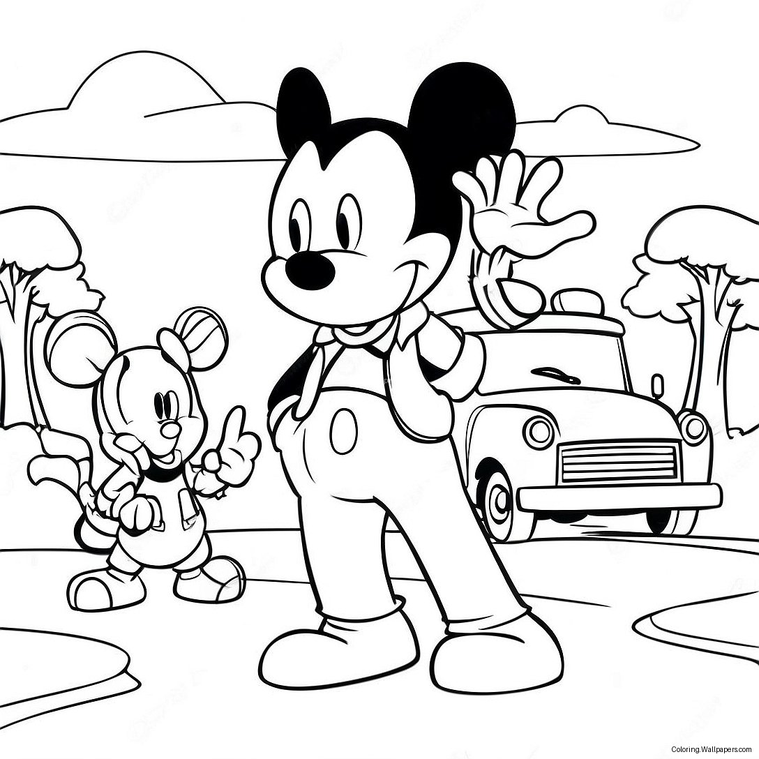 Página Para Colorear De La Aventura De Safari De Mickey Mouse 40439