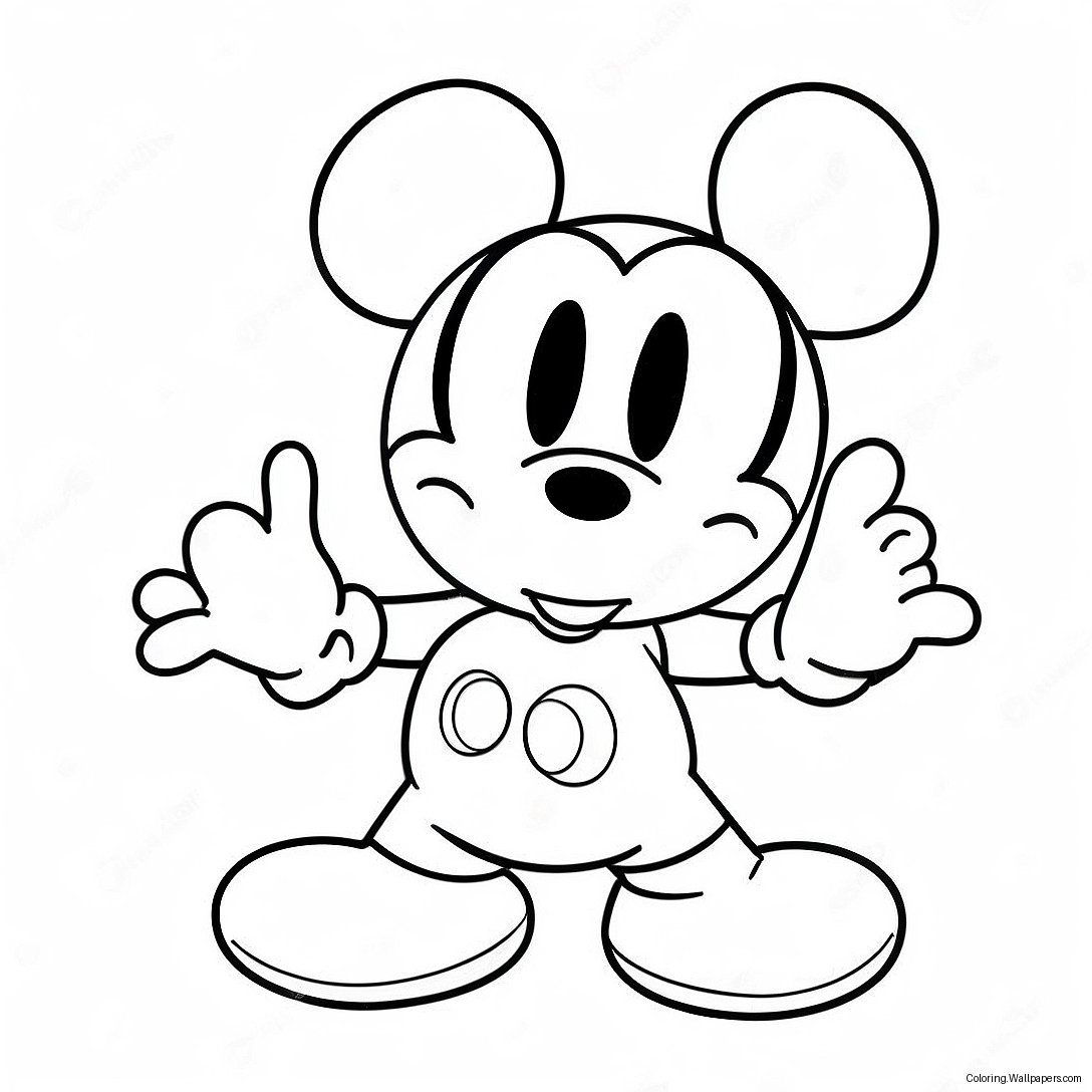 Página Para Colorear Pantalones Cortos De Mickey Mouse 36473