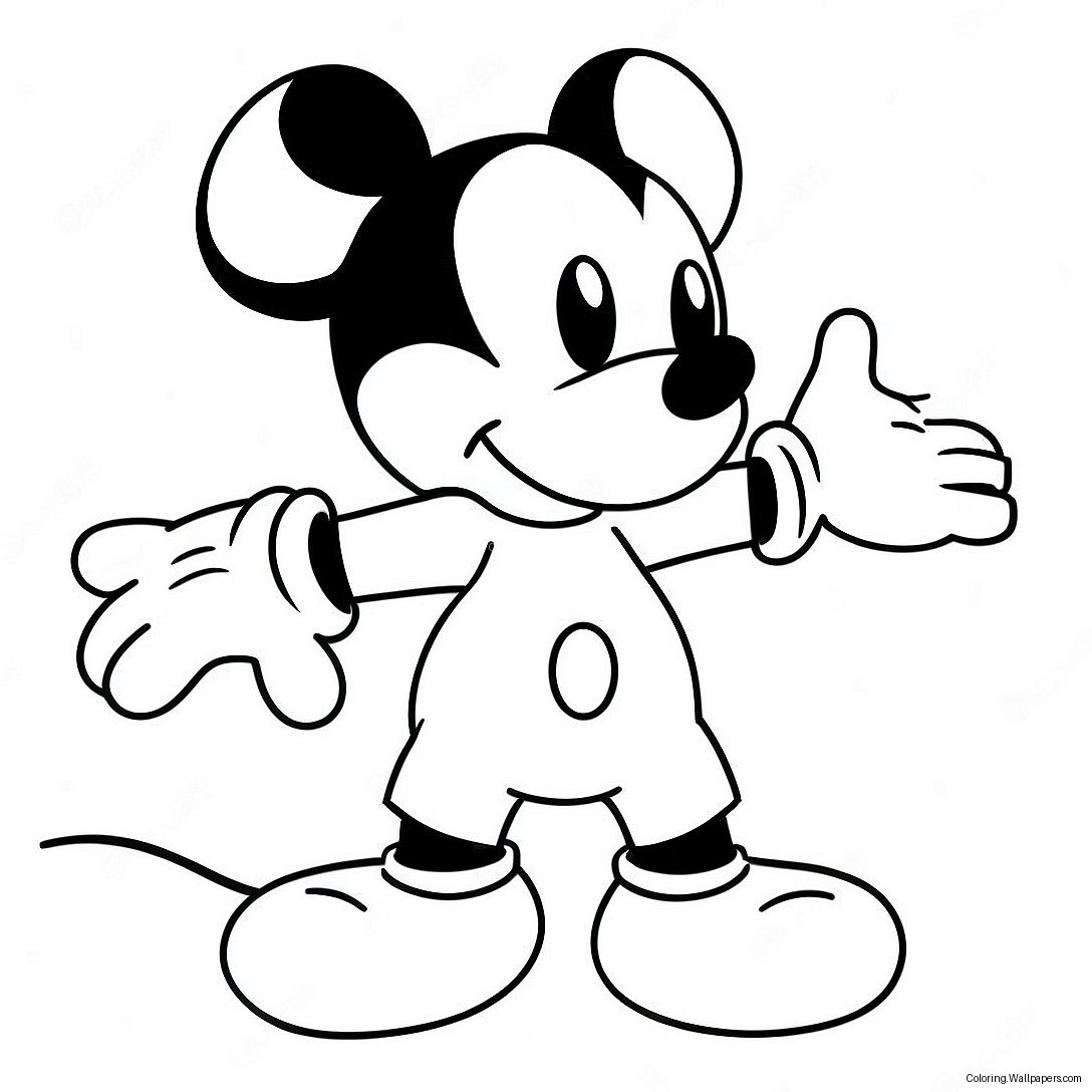 Pagini De Colorat Cu Pantaloni Scurți Mickey Mouse 36474