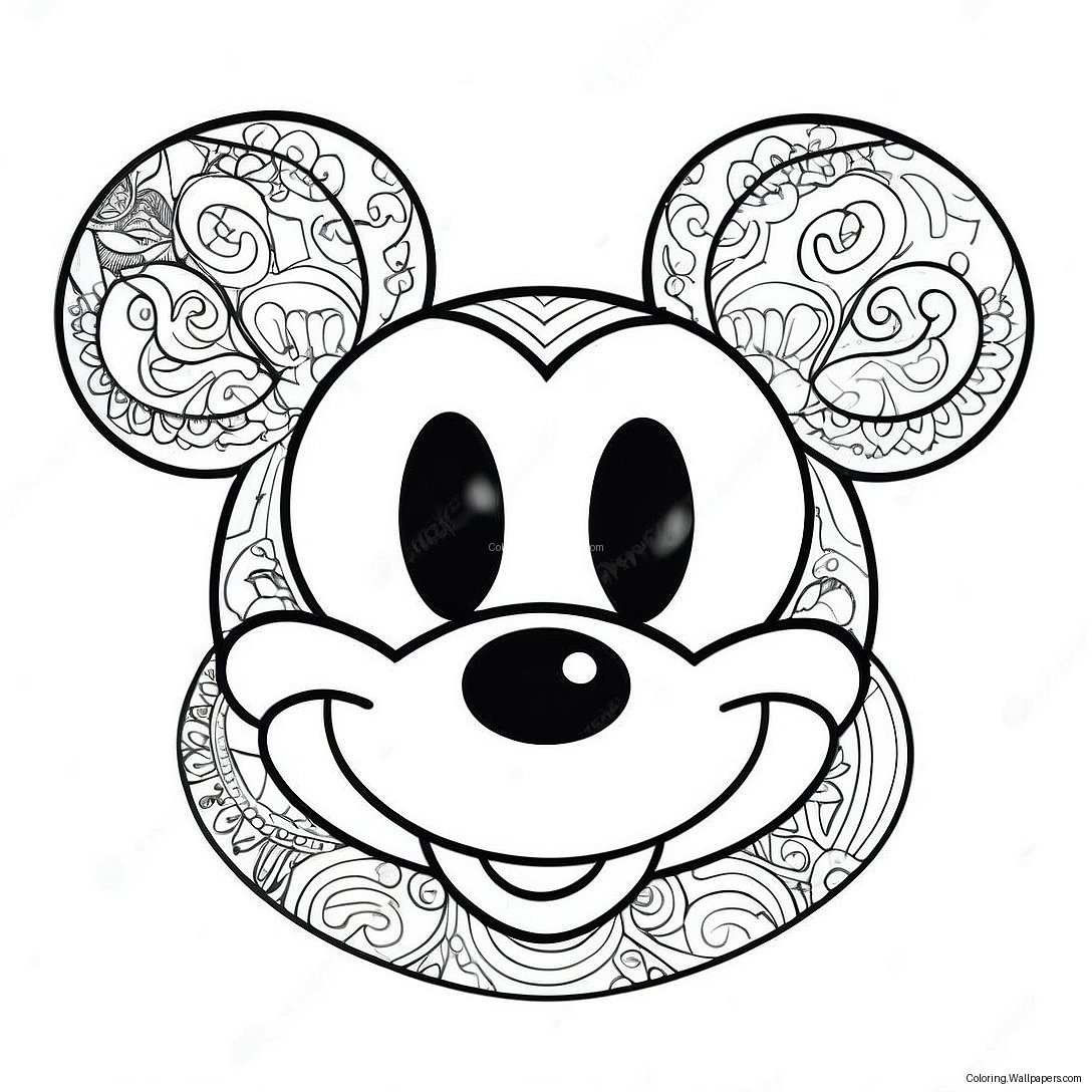 Mickey Mouse Tattoo Coloring Page 45225