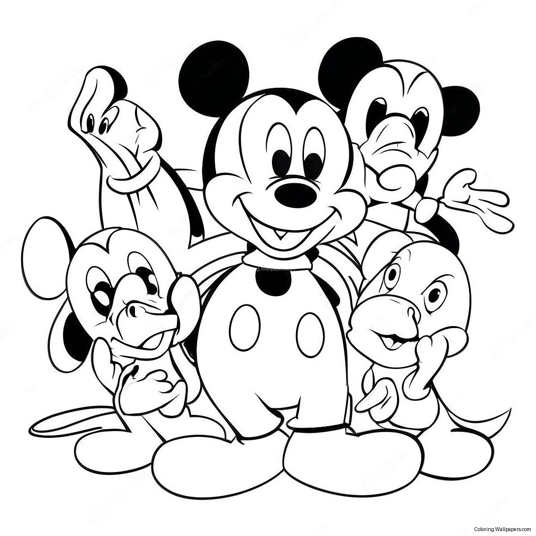 Página Para Colorear De Mickey Mouse Con Amigos 39478