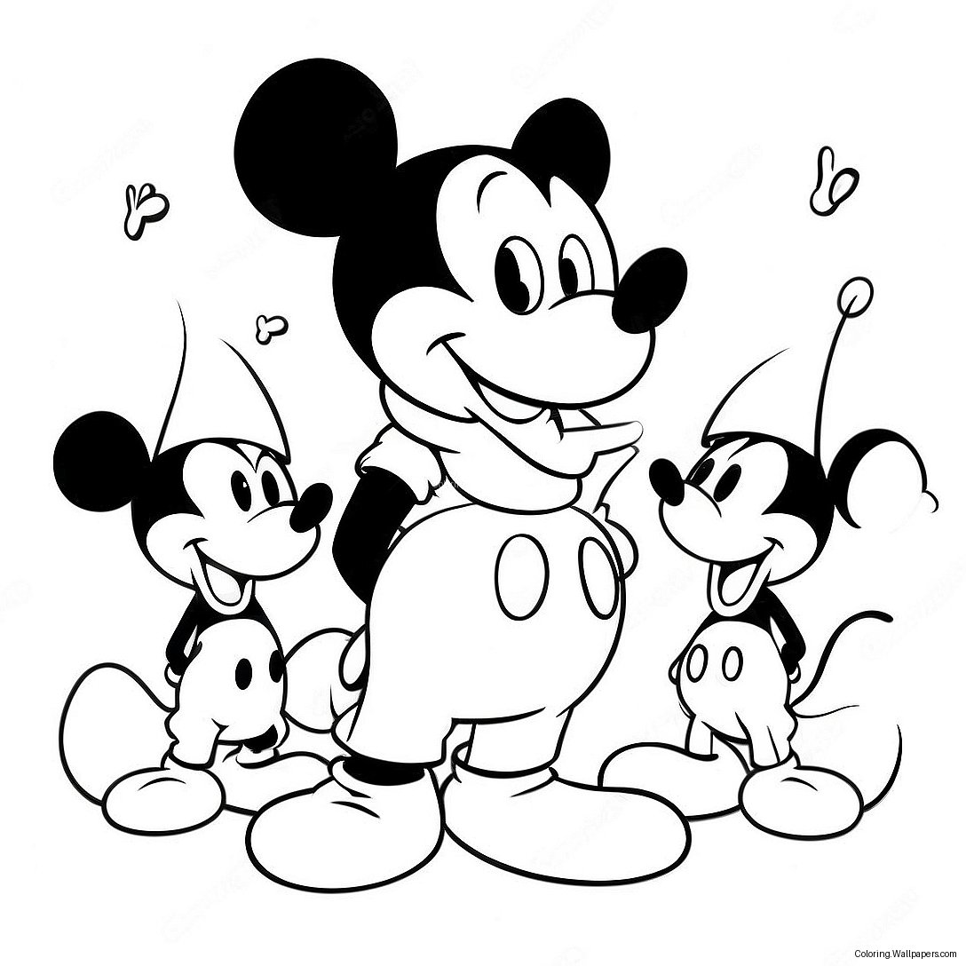 Mickey Mouse Avec Des Amis À Colorier 39479