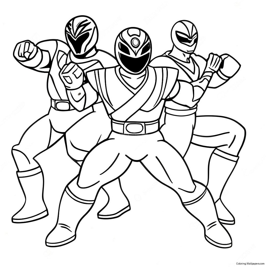 Mighty Morphin Power Ranger Action Målarbild 55946