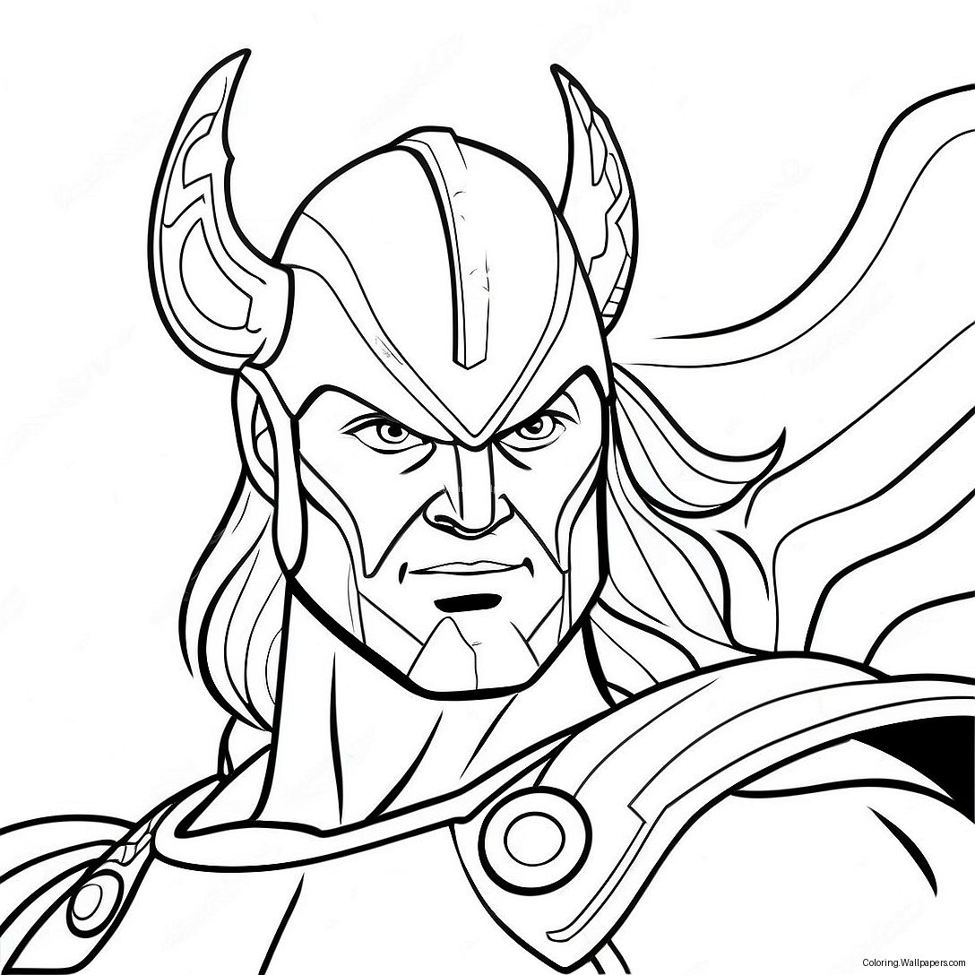 Mighty Thor With Stormbreaker Coloring Page 51912