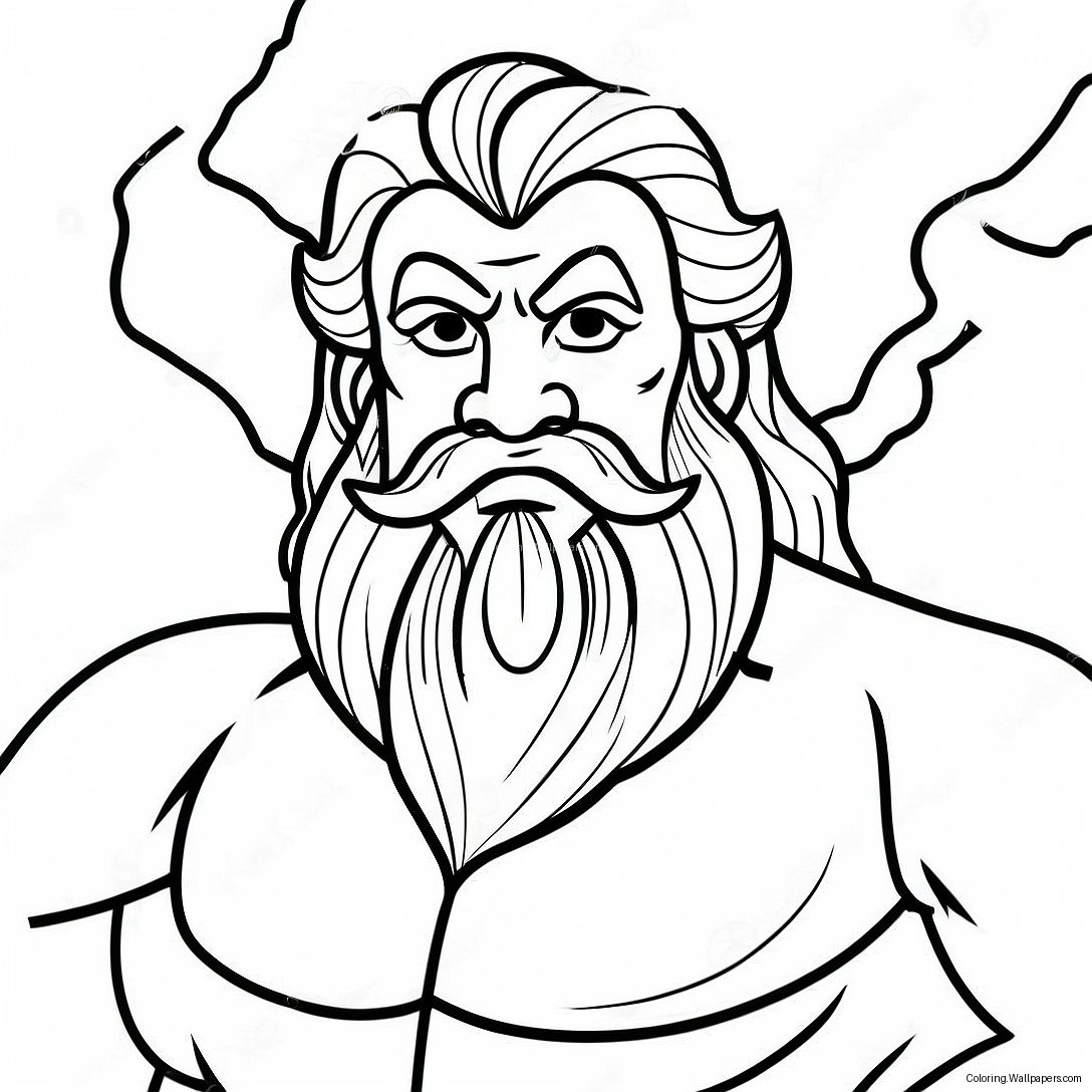 Mighty Zeus With Lightning Bolt Coloring Page 35369