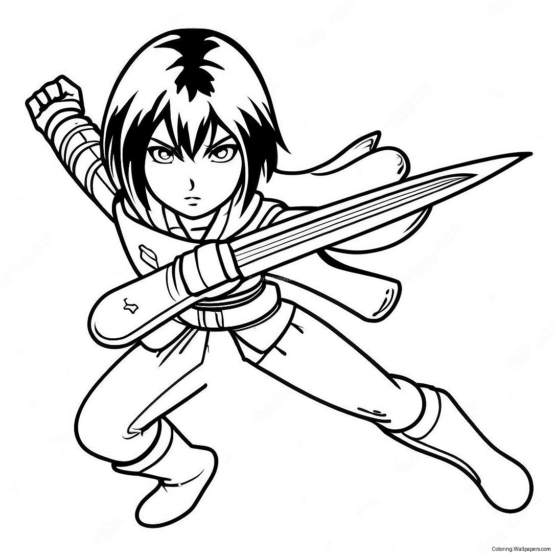 Mikasa In Battle Stance Coloring Page 58076