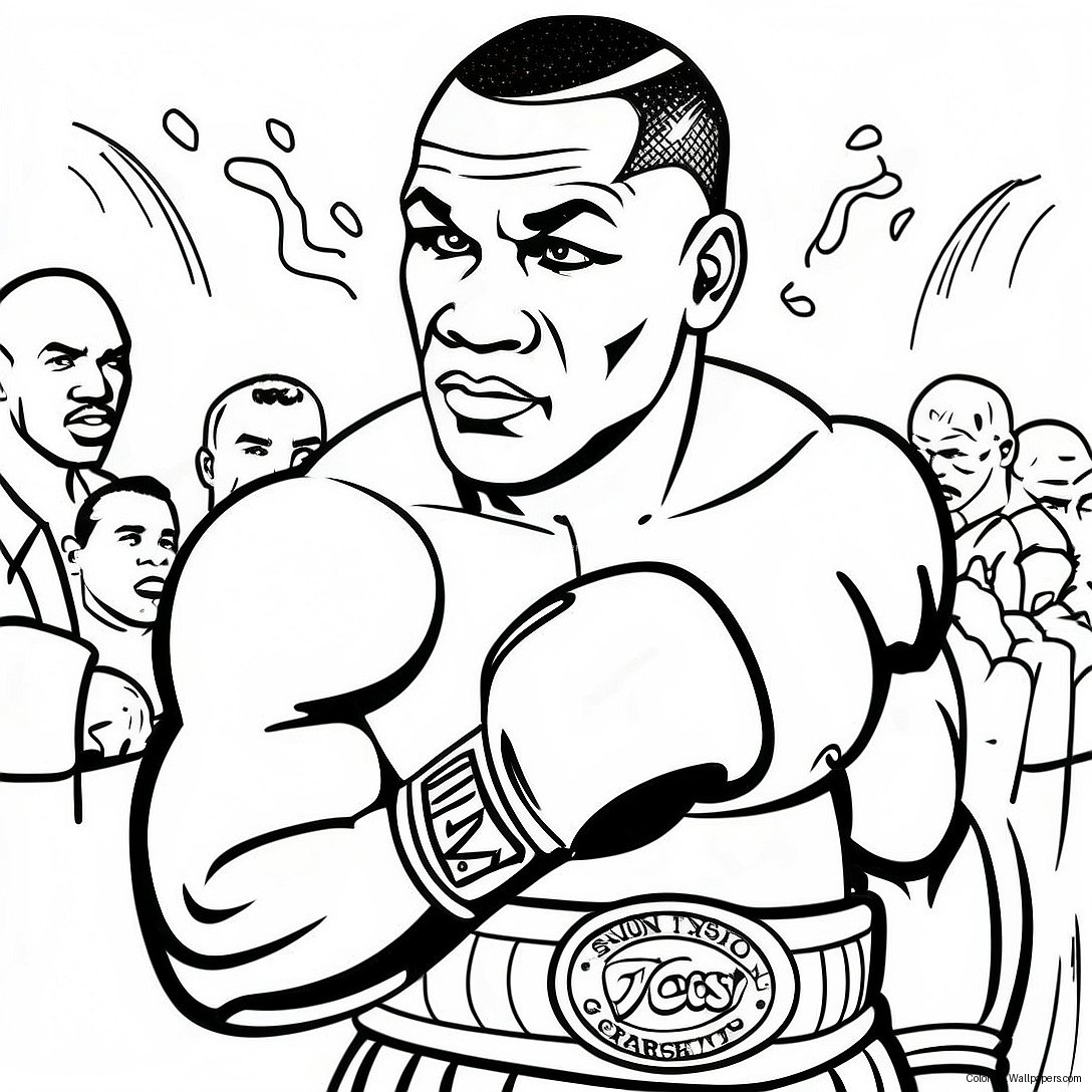 Mike Tyson Boxing Champion Coloring Page 43349