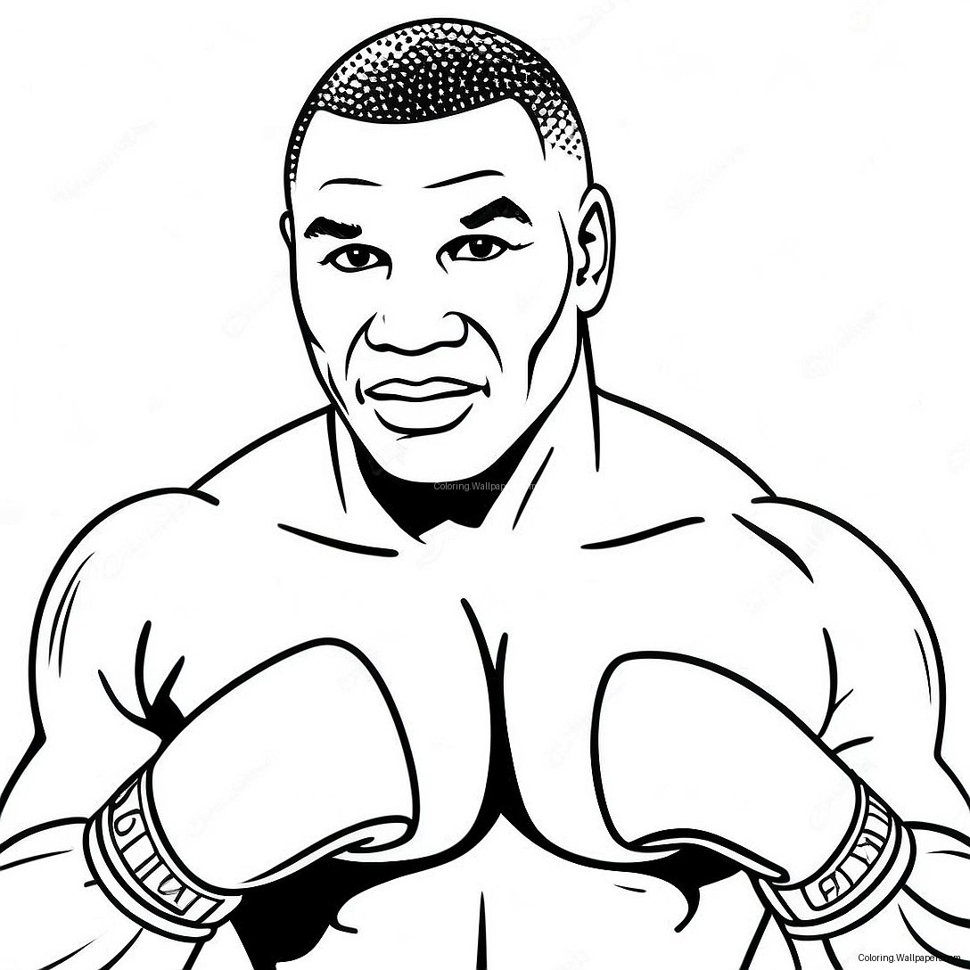 Mike Tyson Boxing Champion Coloring Page 43352