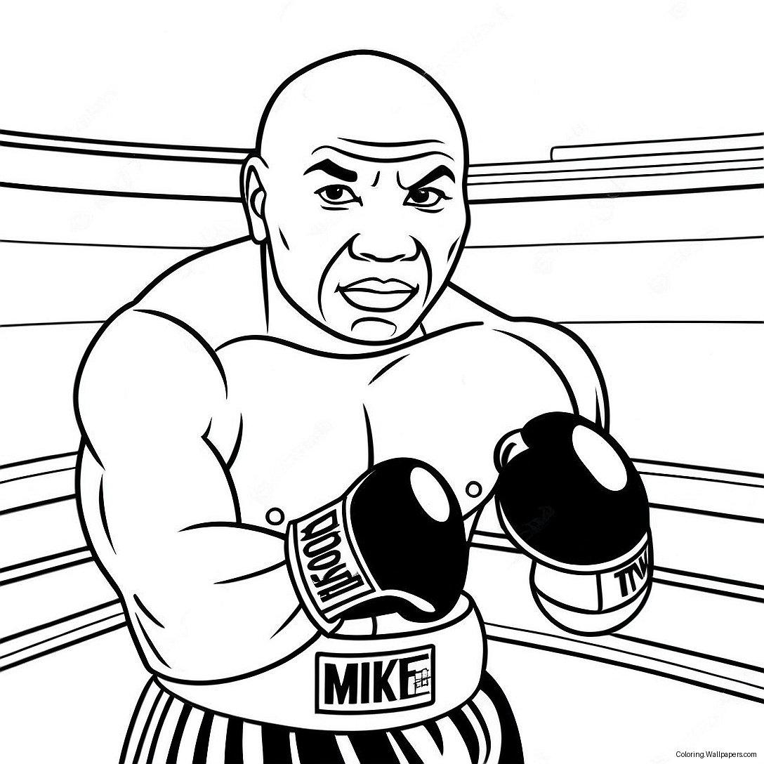 Mike Tyson I Ringen Målarbild 43348