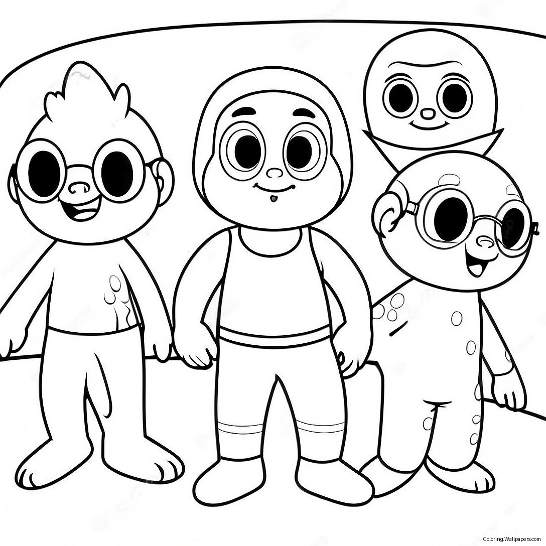 Página Para Colorear Mikey Con Sus Amigos 21284