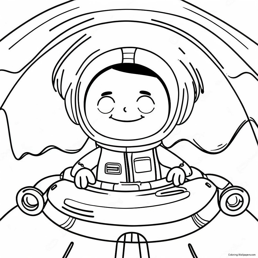 Página Para Colorir Do Miles Em Sua Nave Espacial 56095