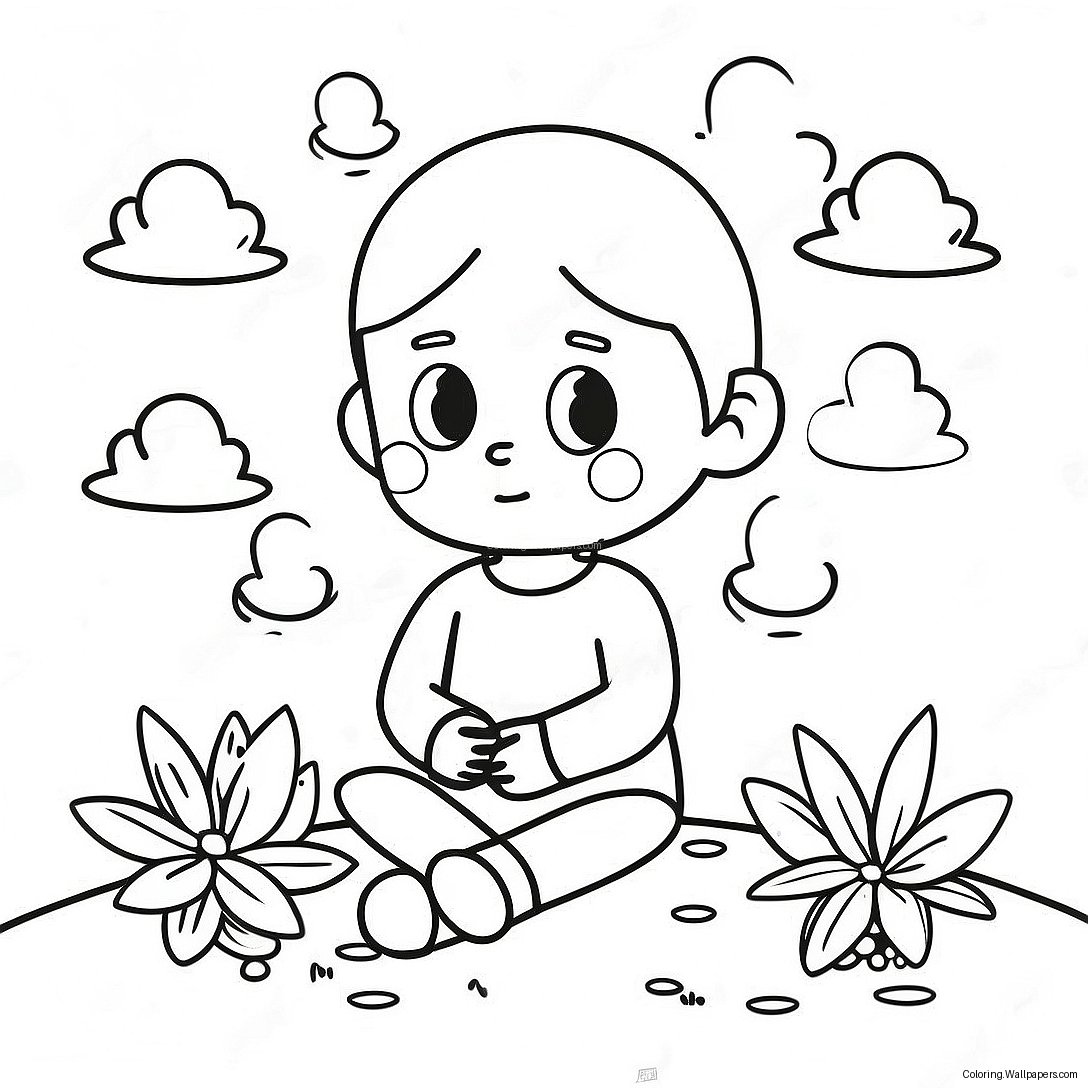 Mindful Child Practicing Self Control Coloring Page 11227