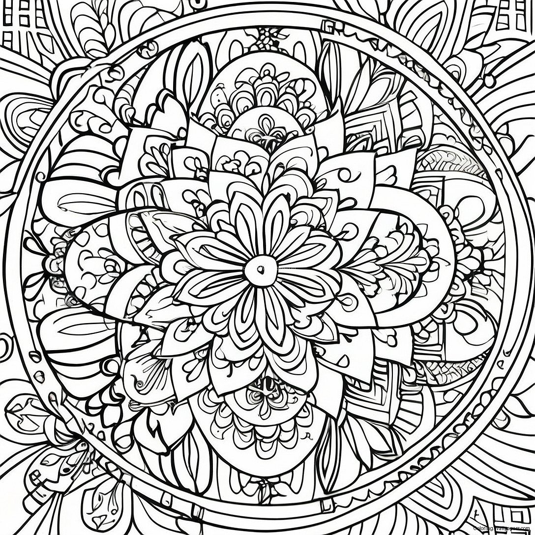 Page À Colorier Mandala Apaisant 1036