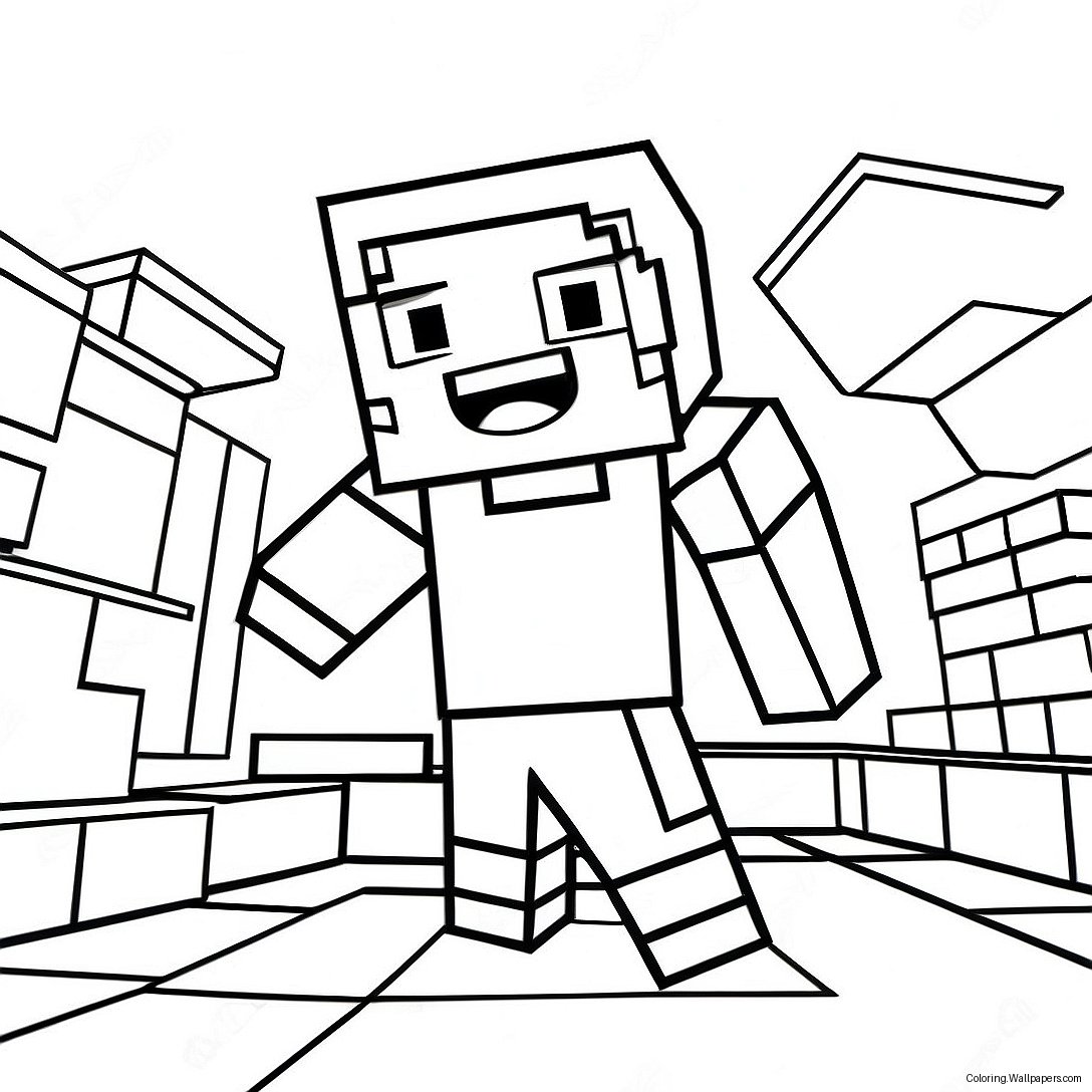 Página Para Colorir Da Alex Do Minecraft 25085