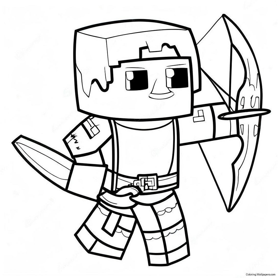 Minecraft Boogschutter Personage Kleurplaat 57815