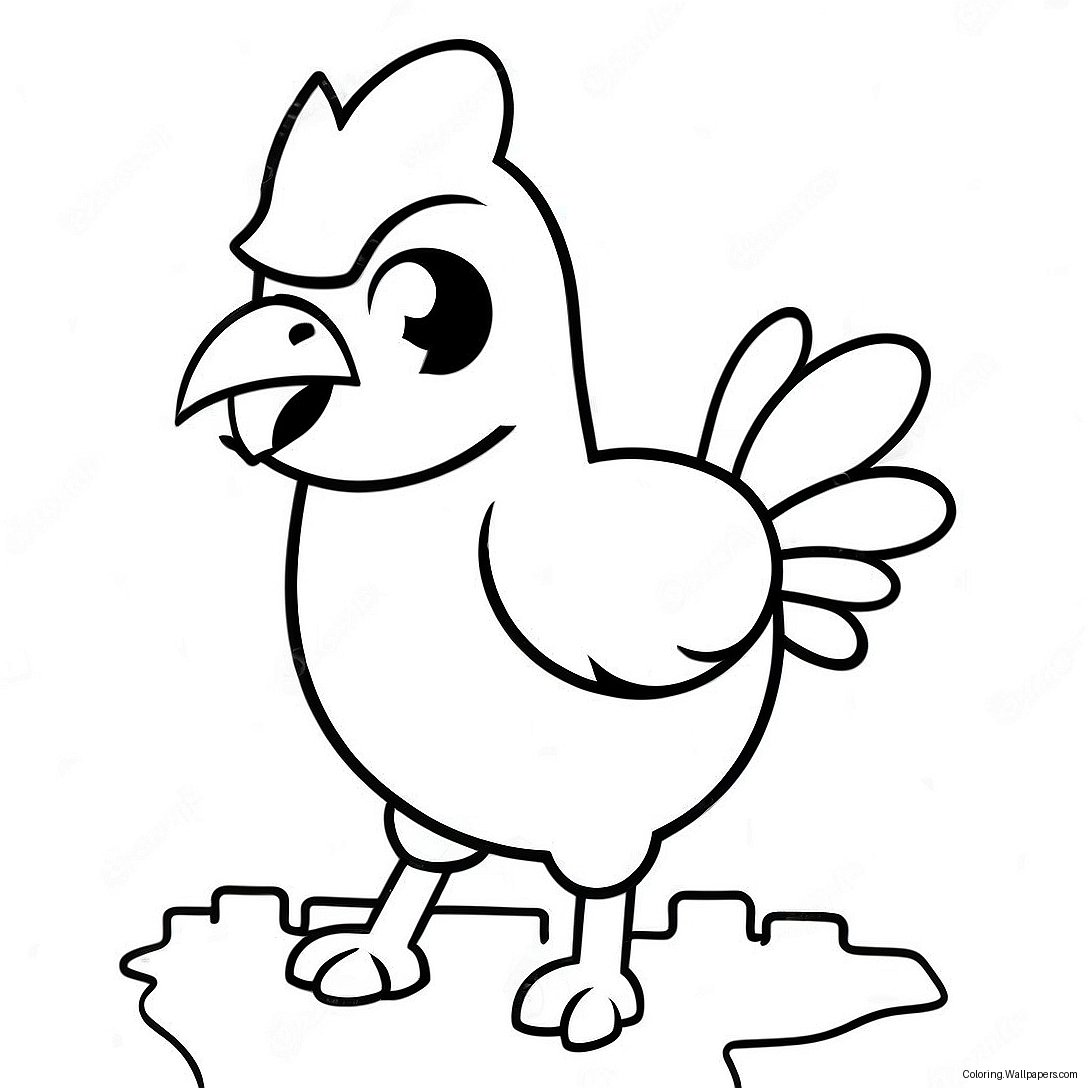 Minecraft Chicken Coloring Page 41588