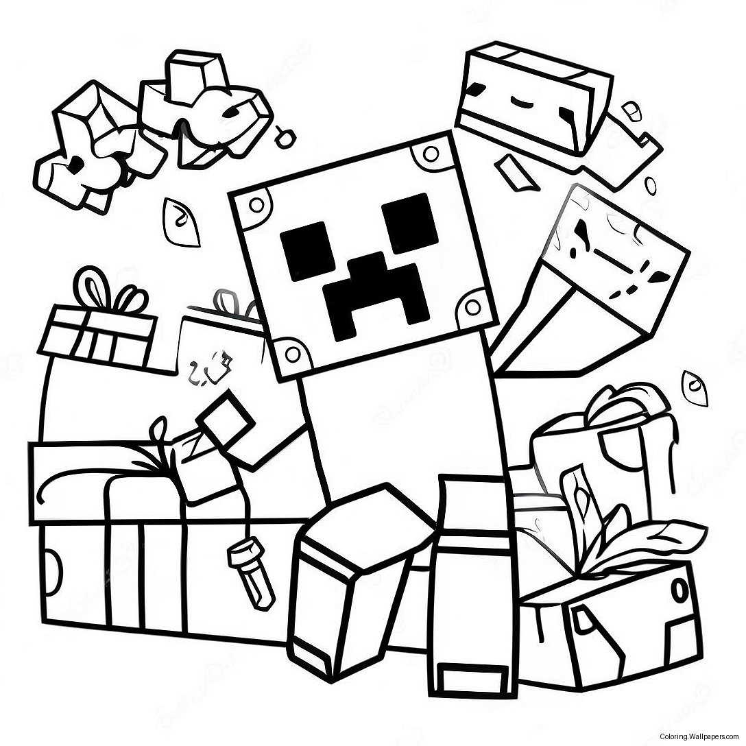 Minecraft Creeper Birthday Party Coloring Page 33908