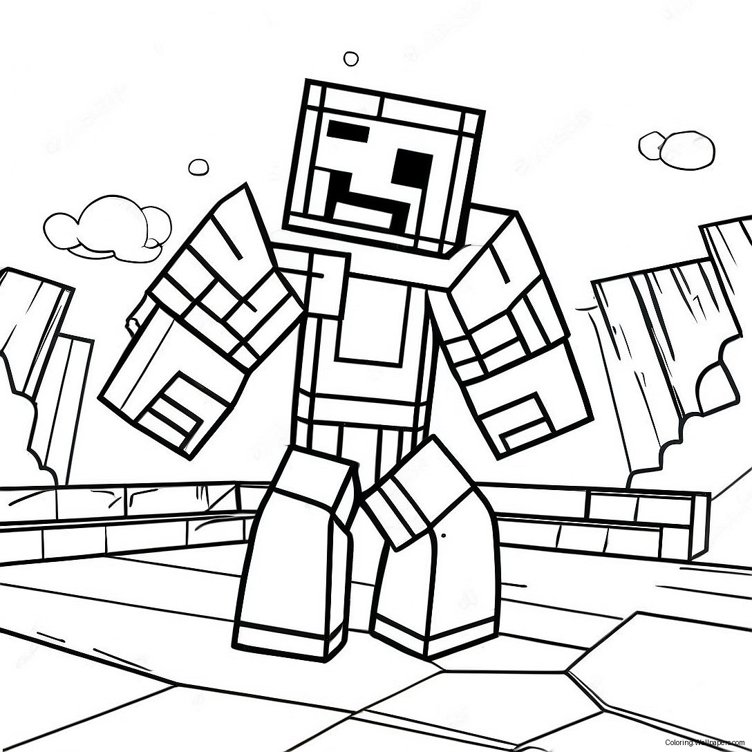 Minecraft Entity 303 Menacing Coloring Page 38164