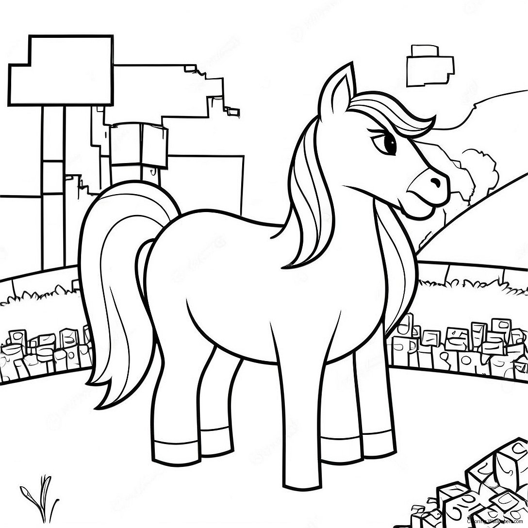 Minecraft Horse Coloring Page 46406