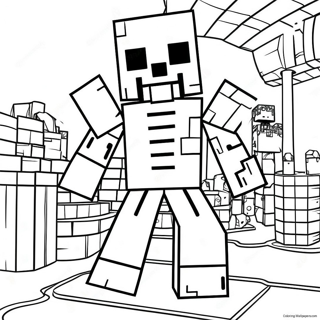 Minecraft Mutant Skeleton Coloring Page 28563