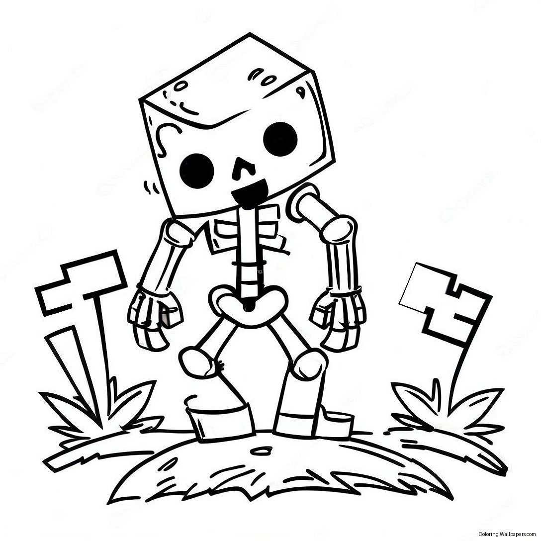 Minecraft Skeleton Coloring Page 23919