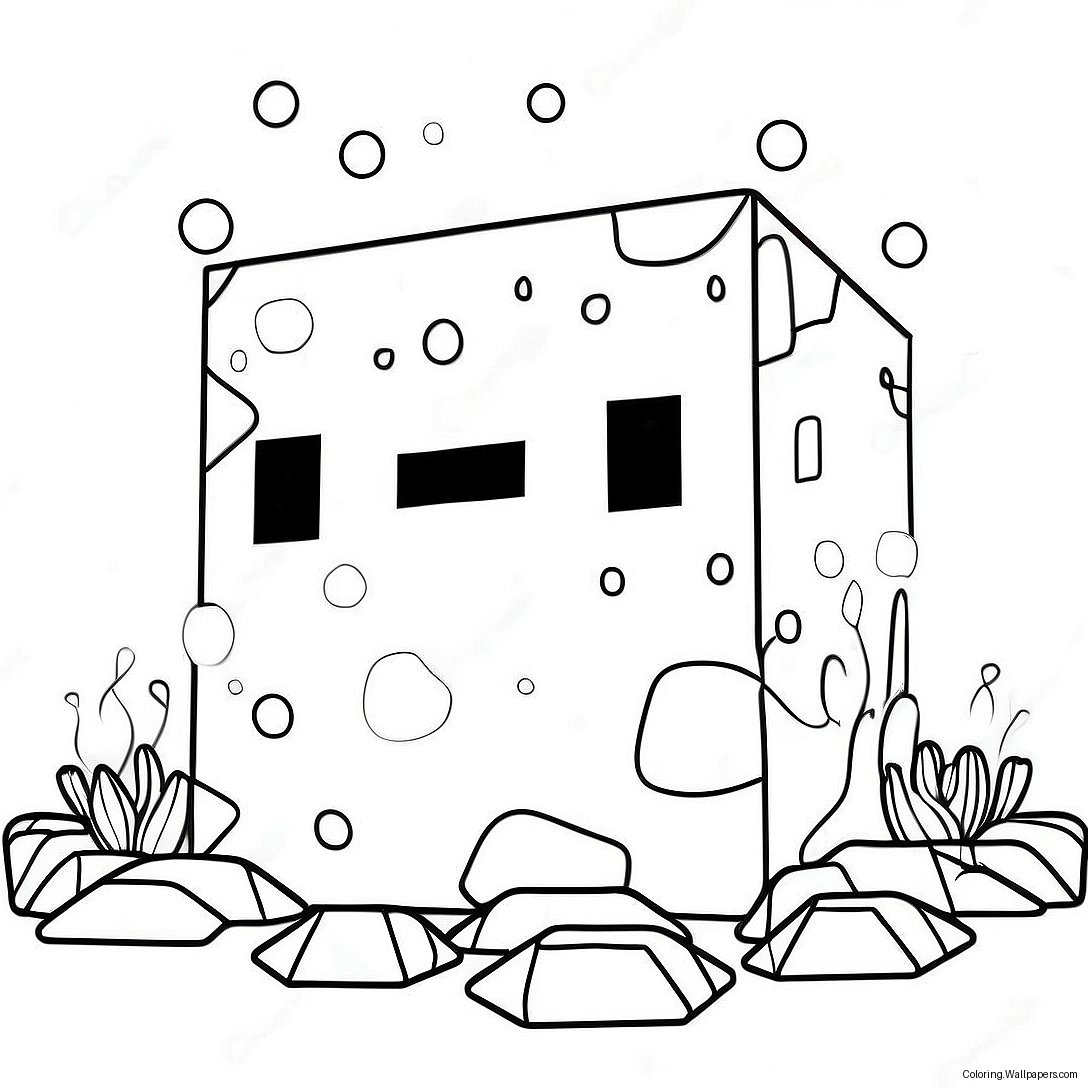 Minecraft Slime Coloring Page 40507