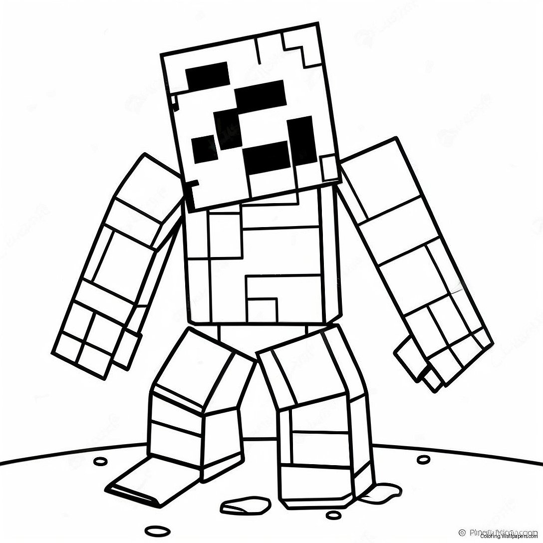 Page À Colorier Golem De Neige Minecraft 54061