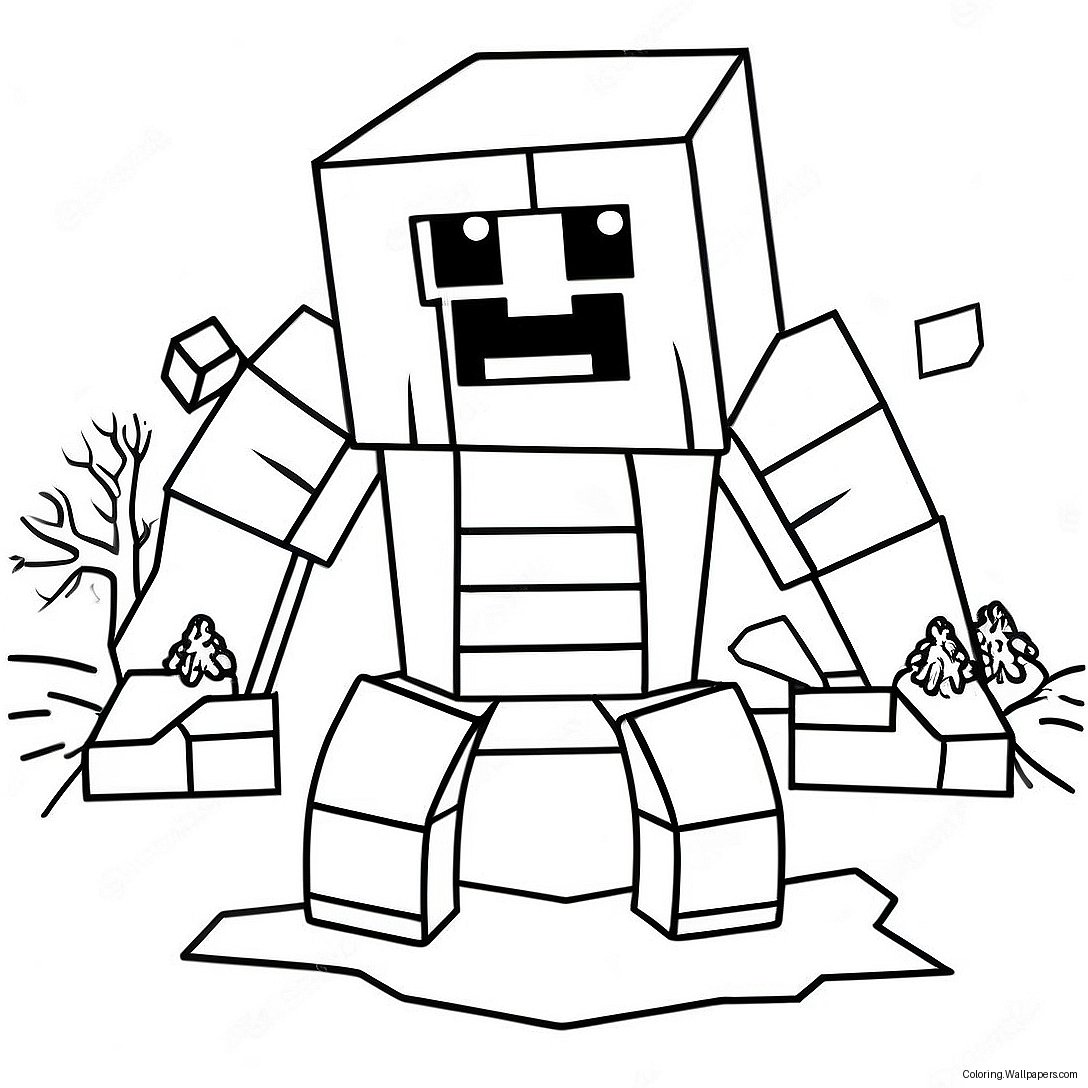 Minecraft Sneeuw Golem Kleurplaat 54062