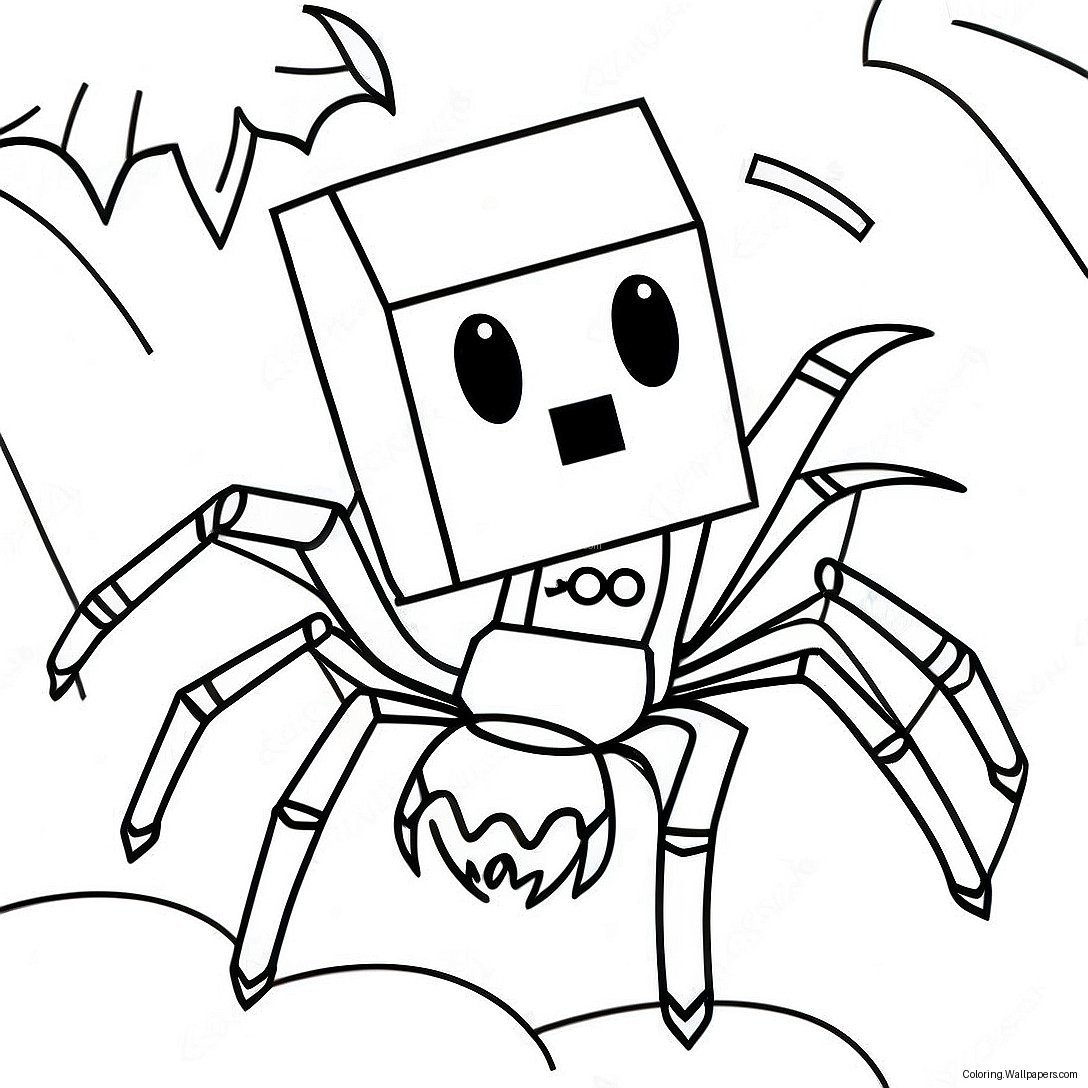 Minecraft Spider Coloring Page 17196